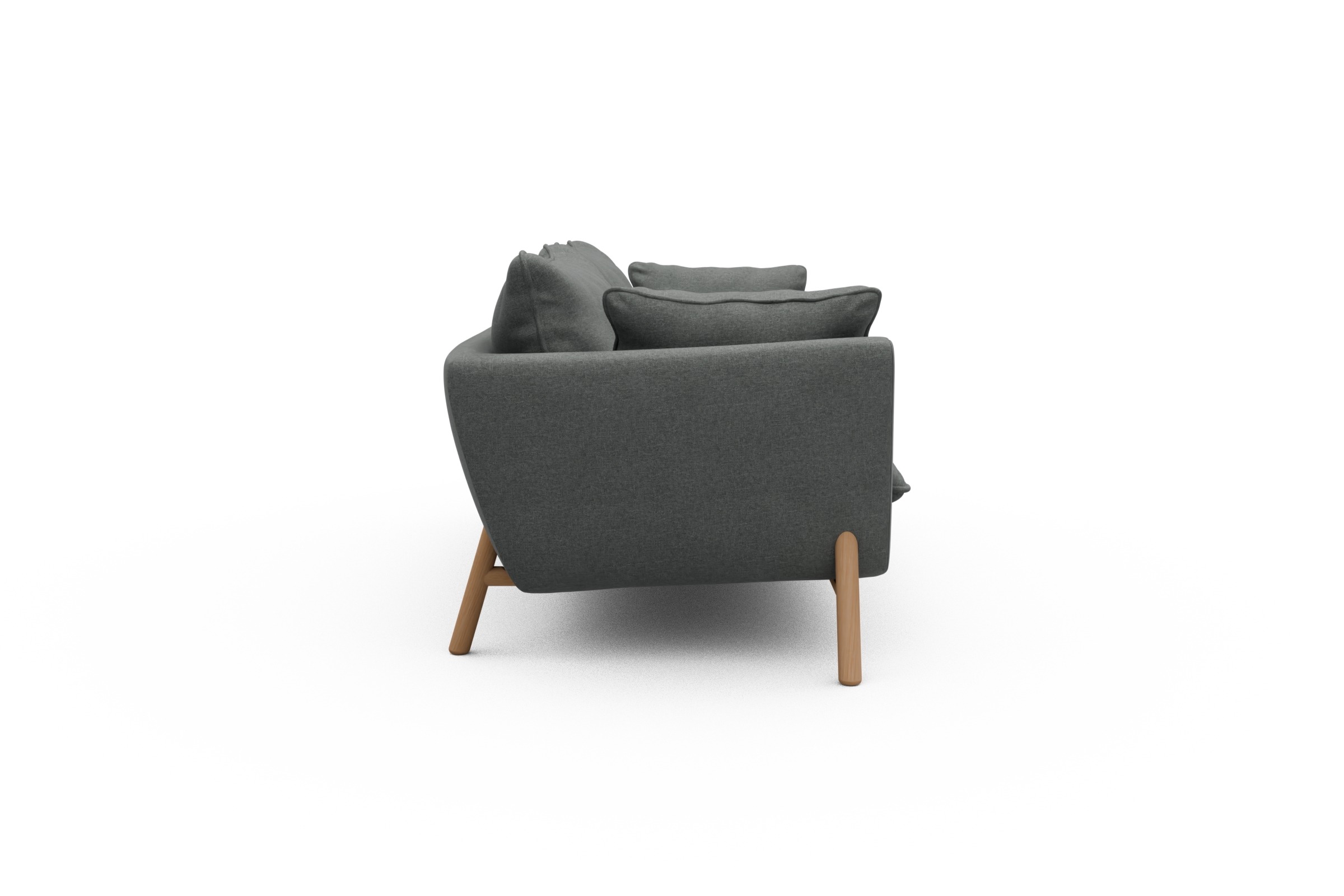 Sofa Emil PREMIUM 3-Sitzer Beinfarbe Eiche Natur Satya-Steel