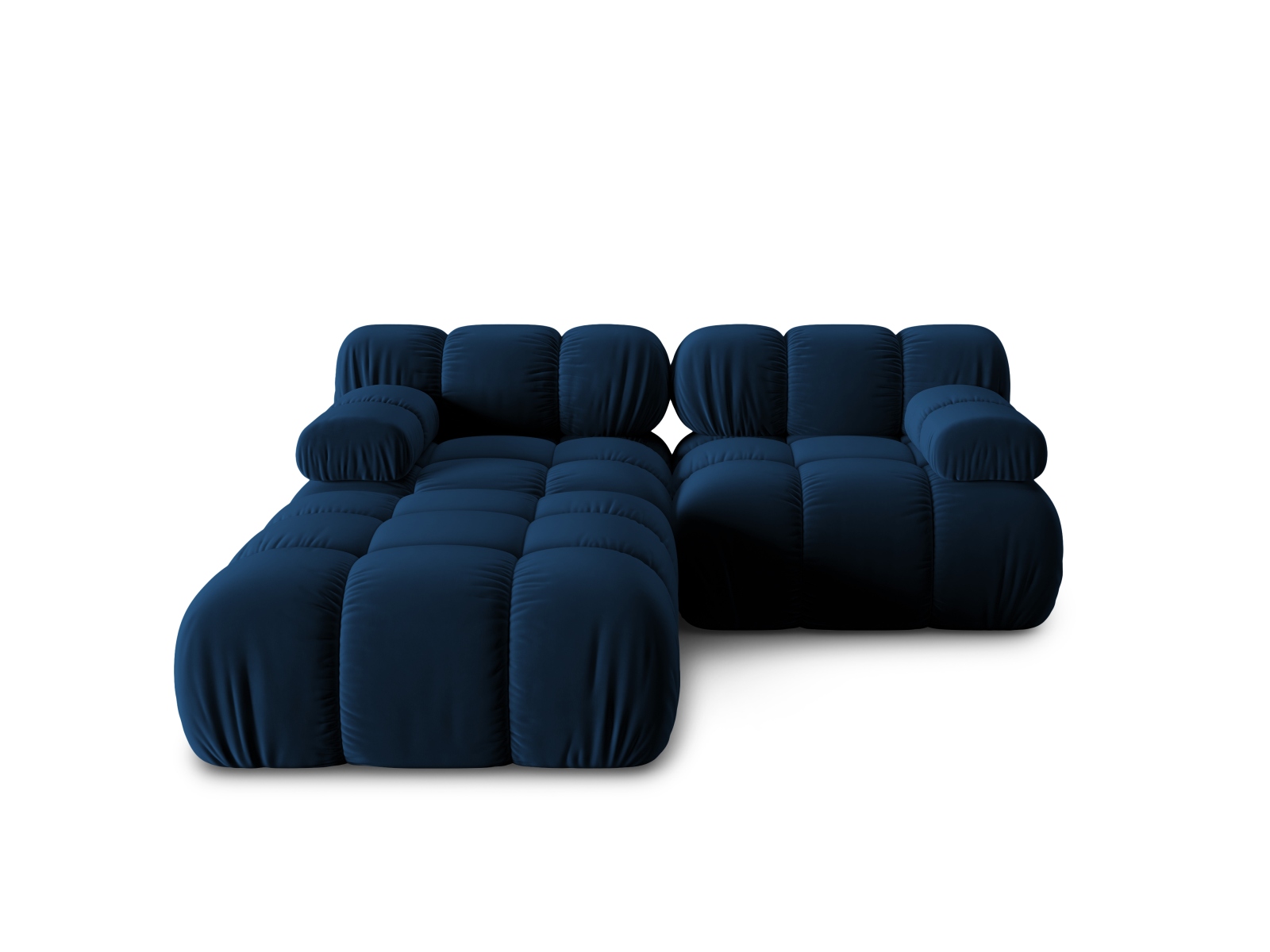 Micadoni Modulares Sofa Bellis 3-Sitzer mit flachem Modul Samt Bluvel Königsblau