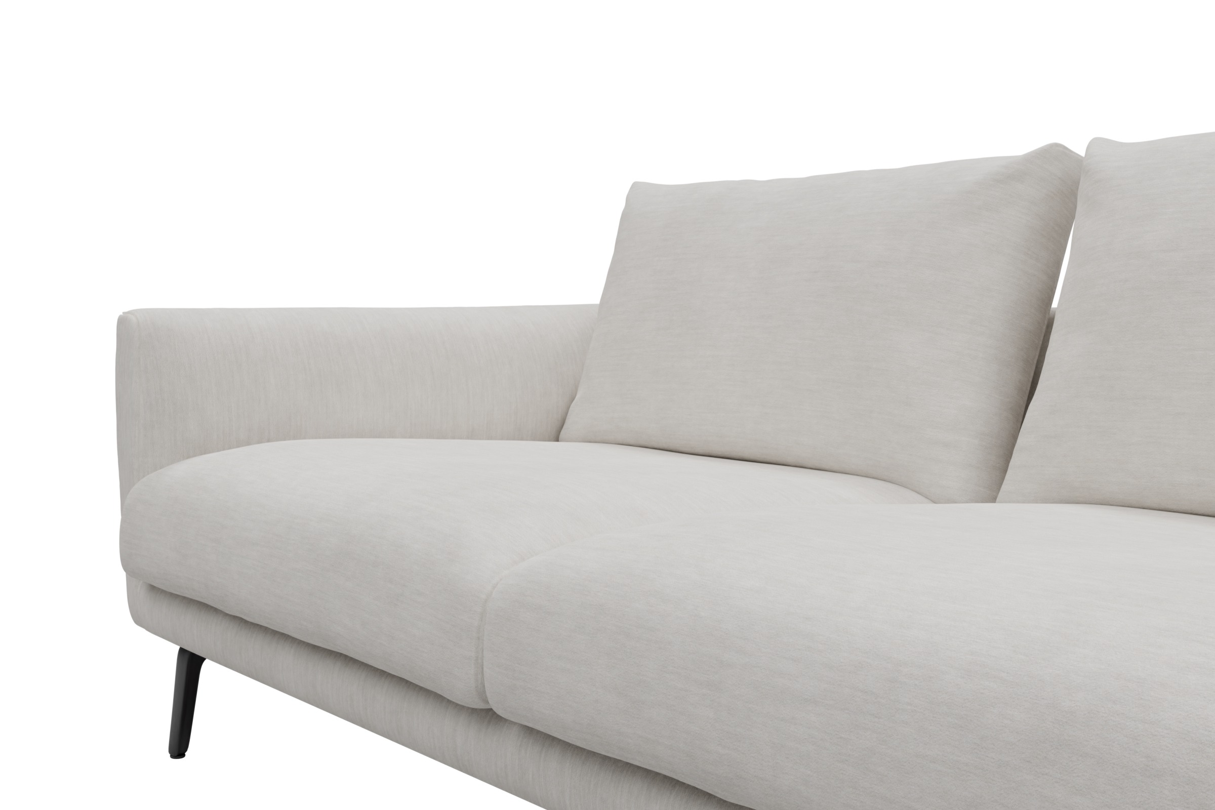 Ecksofa Karl Relax-Ecke rechts mit 2,5-Sitzer Vivus-Dusty-Off-White