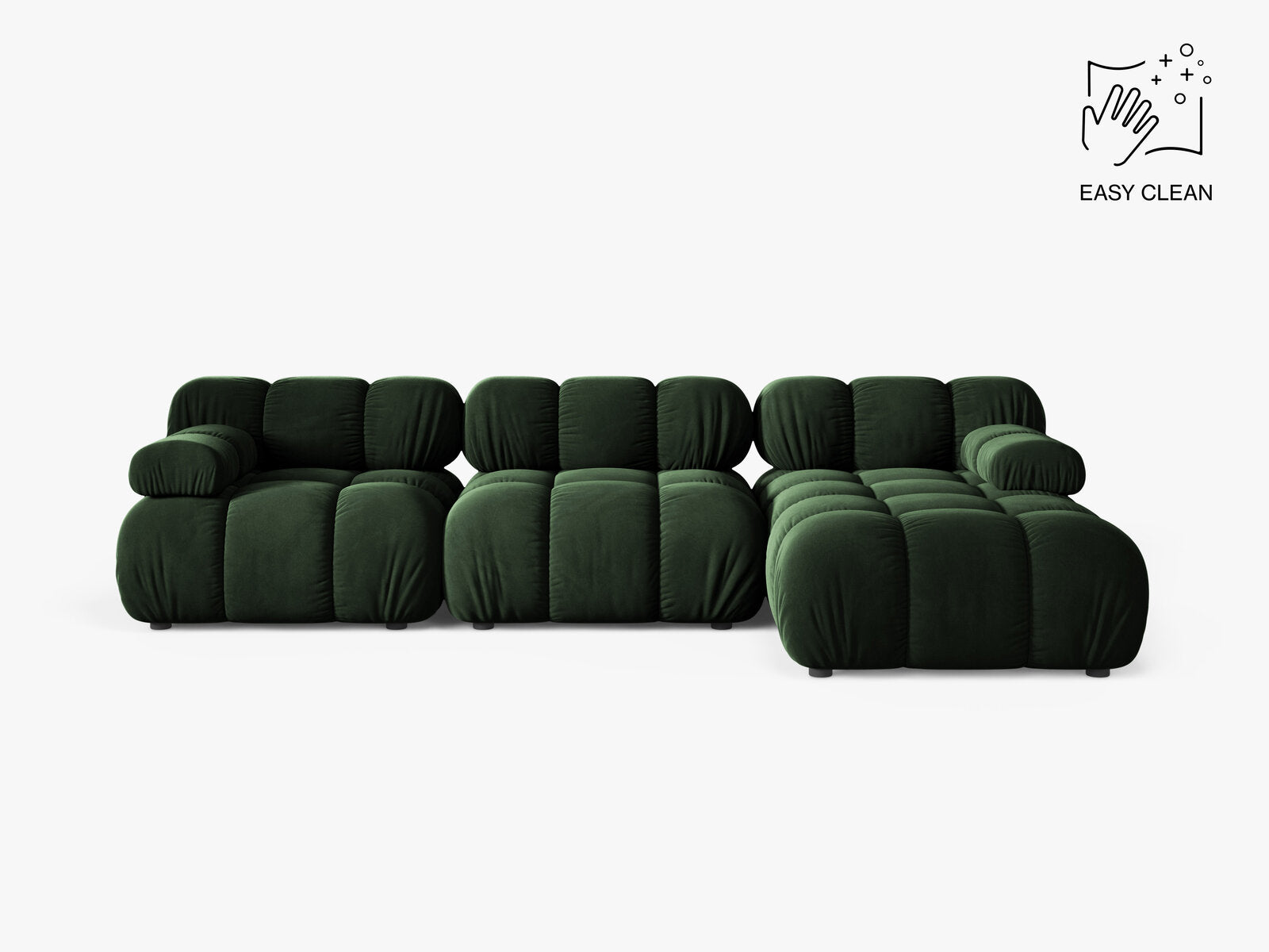 Micadoni Modulares Ecksofa Bellis 4-Sitzer Rechts Samt Venus Flaschengrün