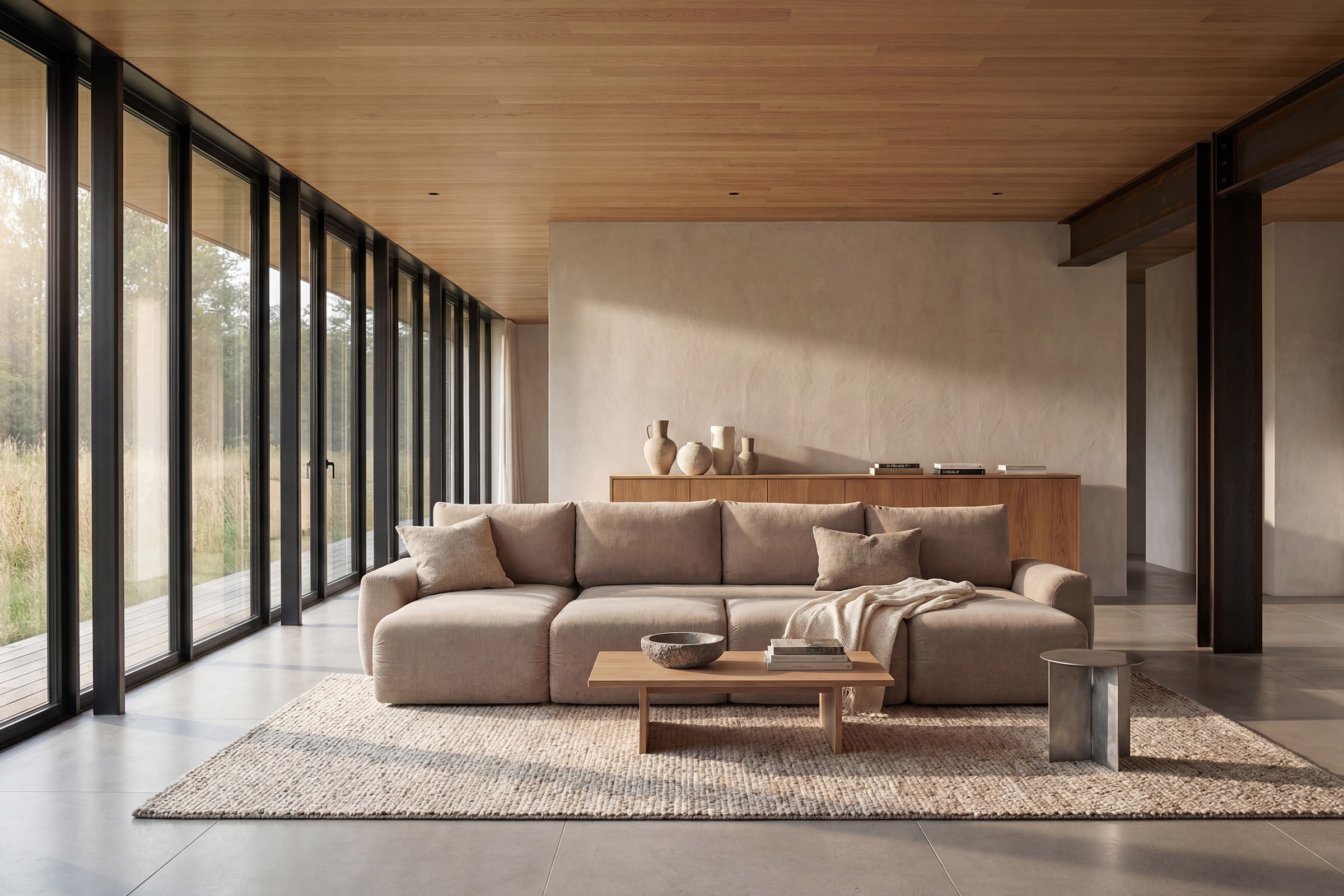 Schlafsofa Norum U-Form mit Chunky-Armlehnen