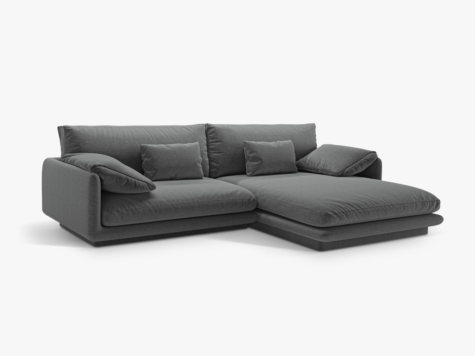 Micadoni Ecksofa Torino 4-Sitzer Rechts Strukturierter Stoff Dunkelgrau
