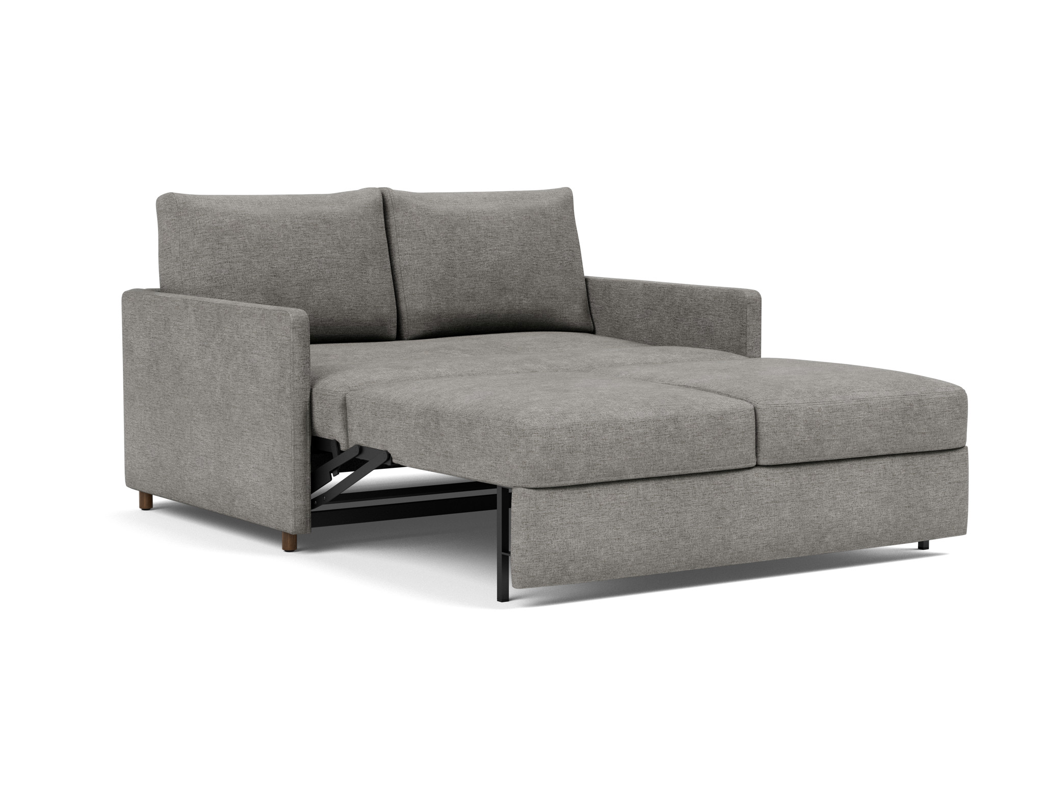 Schlafsofa Neah mit Slim-Armlehnen 140 Flachgewebe Avella 282-Warm-Grey
