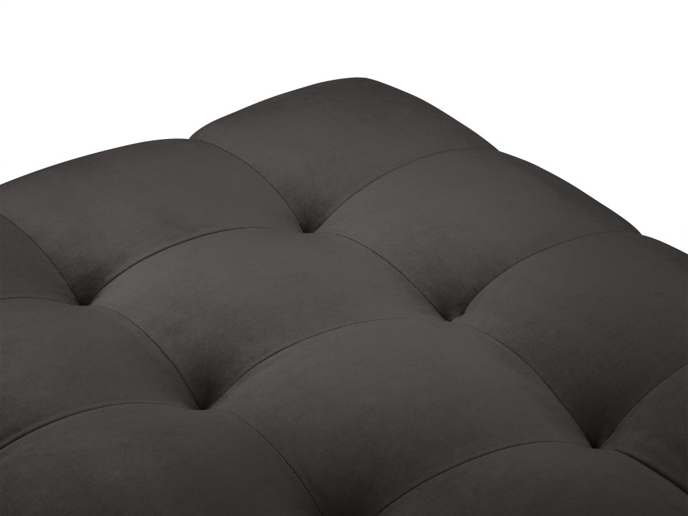 Cosmopolitan Design Pouf Bali Samt Bluvel Dunkelgrau Melange Beine Gold