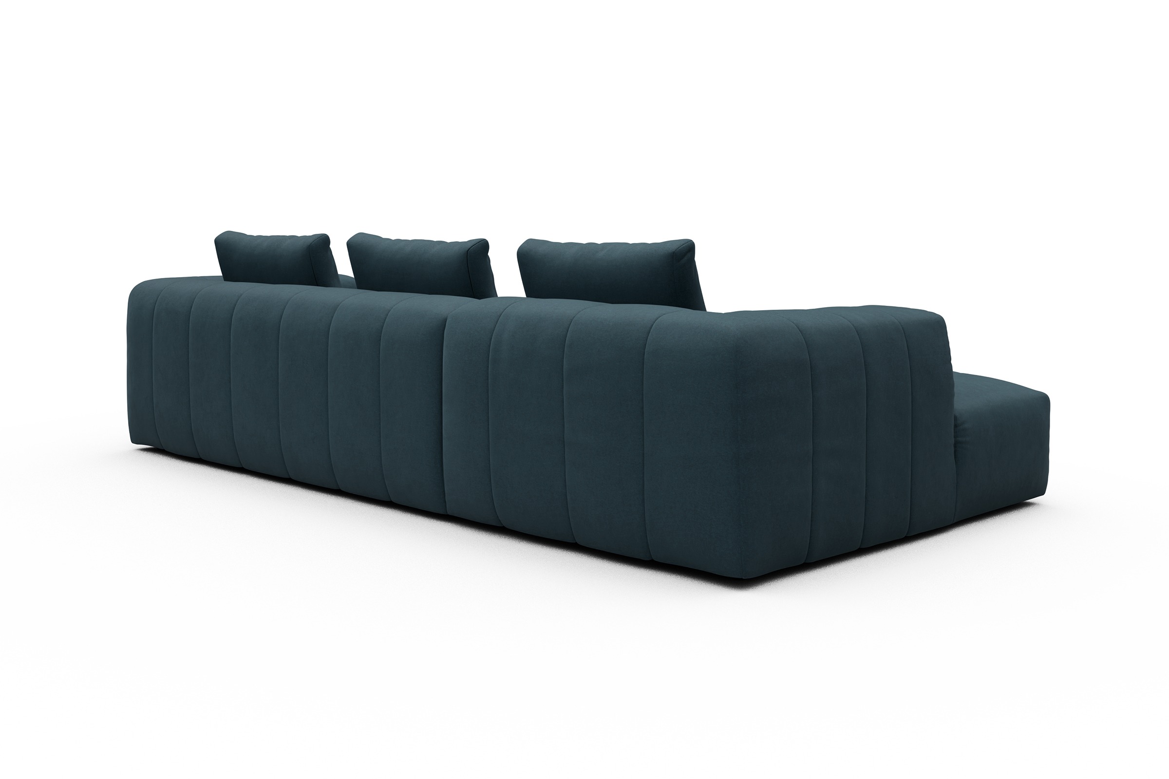 Ecksofa Hugo 2,5-Sitzer Armlehne rechts mit Chaiselongue Satya-Indigo