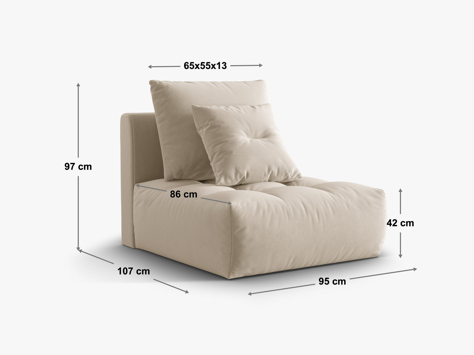 Micadoni Armloses Modul Bloom Strukturierter Stoff Wind Dunkelgrau