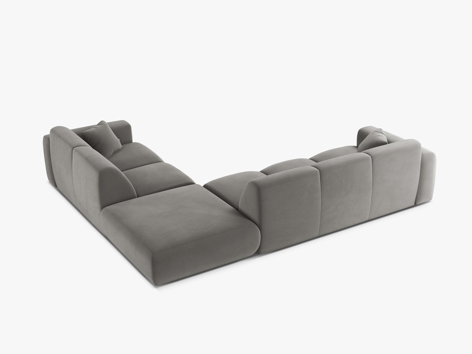 Micadoni Ecksofa Molino 6-Sitzer Rechts Samt Casino Grau