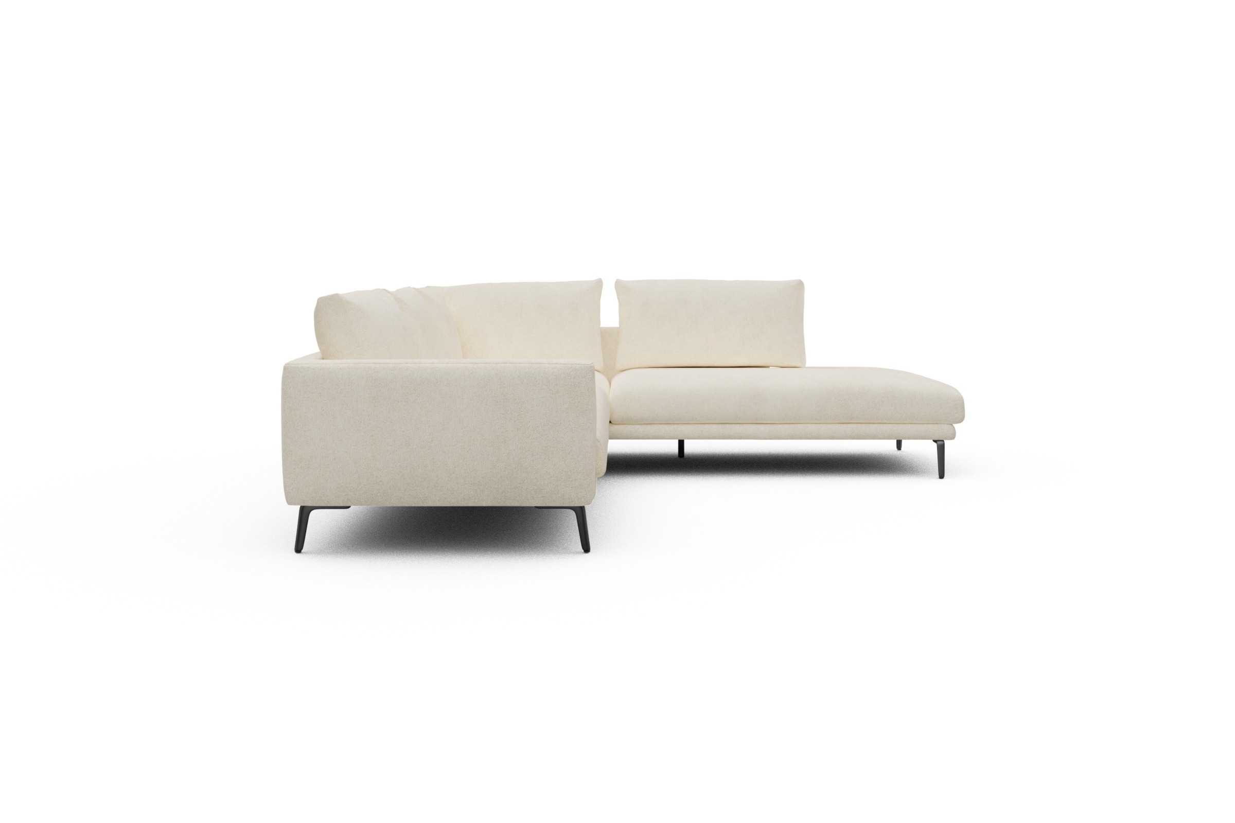 Ecksofa Karl Relax-Ecke rechts mit 2,5-Sitzer Boucle-Off-White