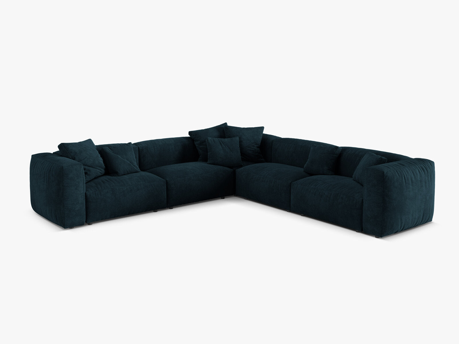Micadoni modulares symmetrisches Ecksofa XL Martina 5-Sitzer Samt Vogue Dunkel Petrol