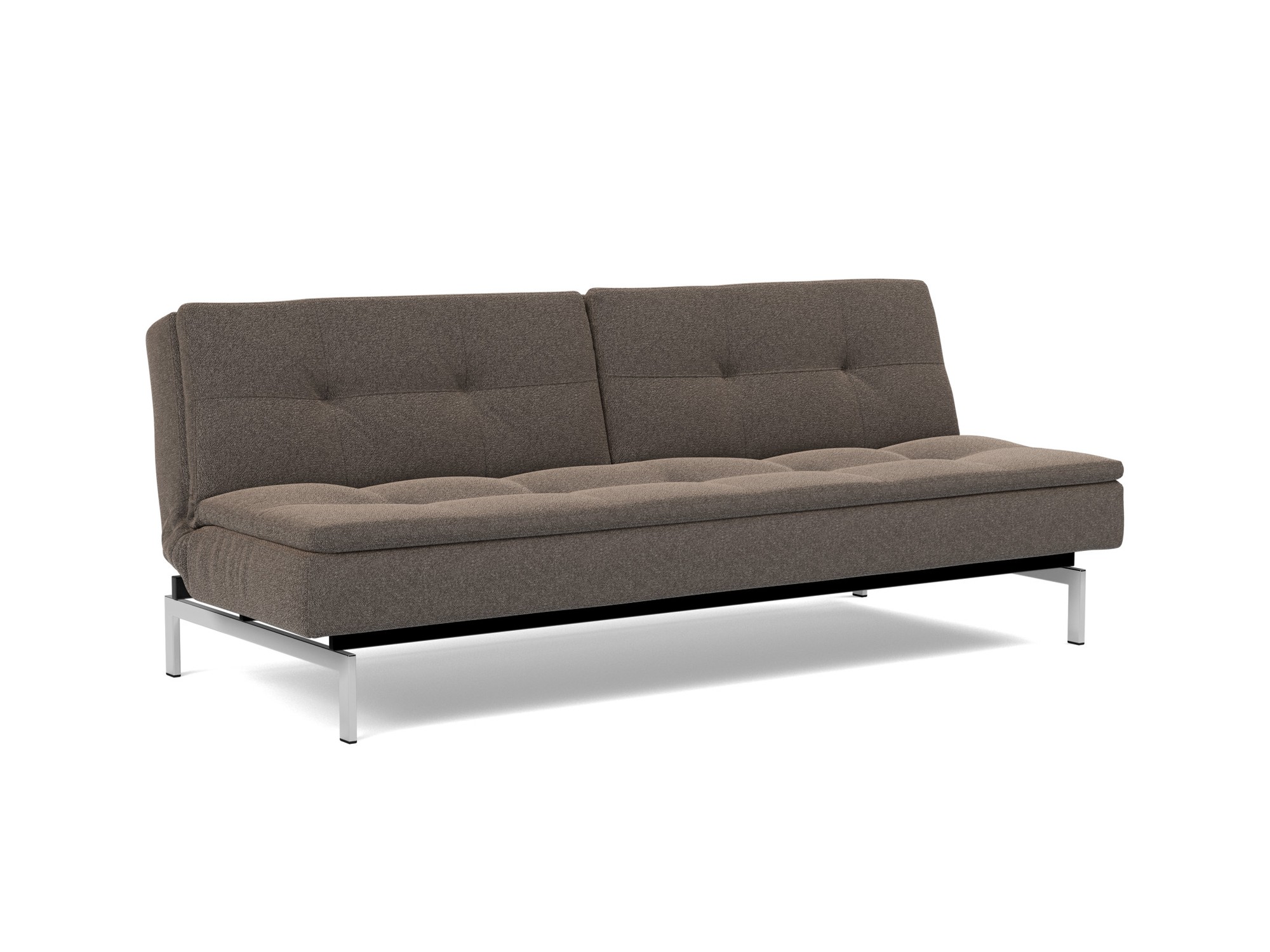 Schlafsofa Dublexo Boucle Skandi 530-Taupe Beine Chrom