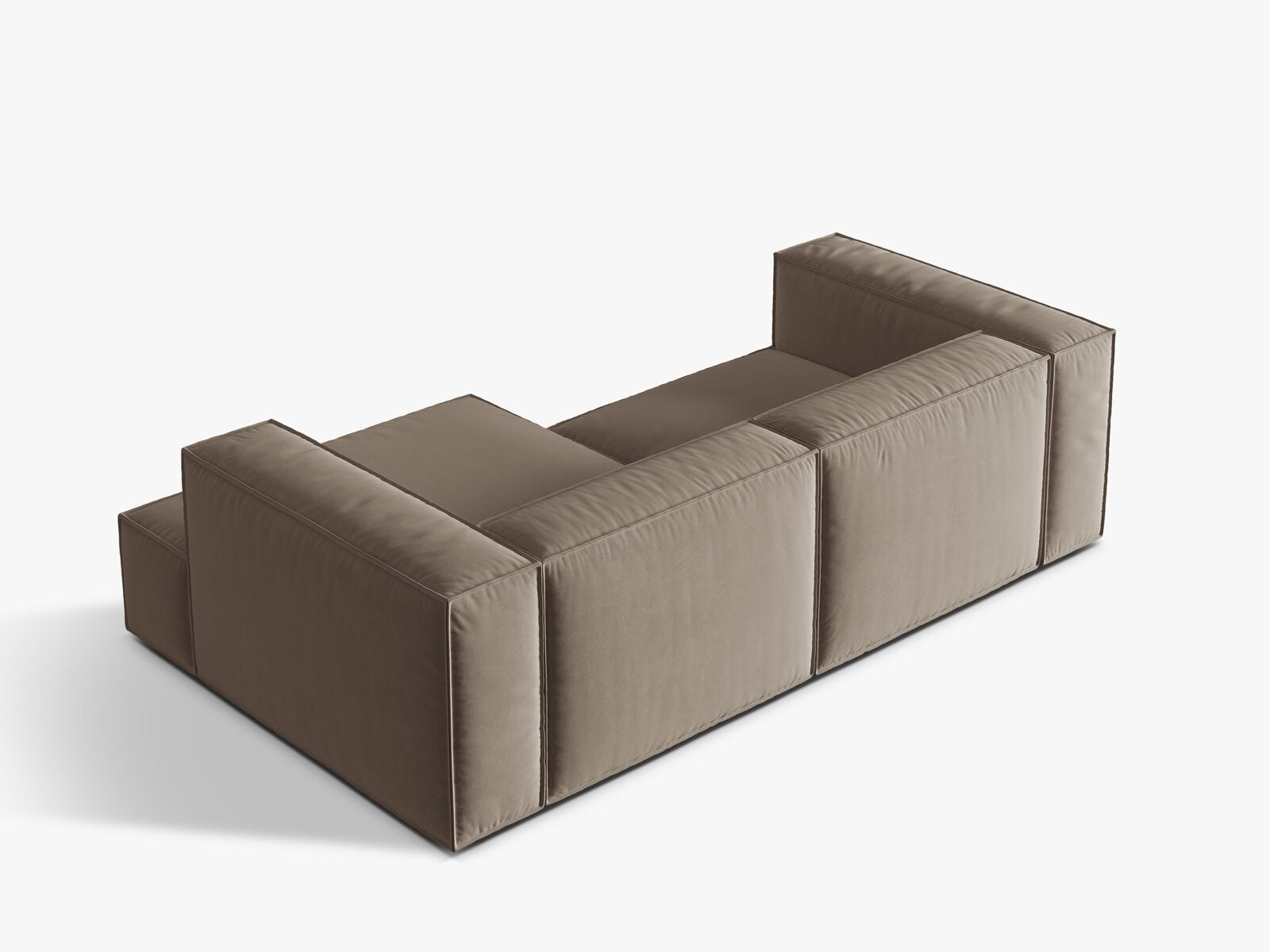 Micadoni Ecksofa Nuria 3-Sitzer Rechts Samt Warmes Grau
