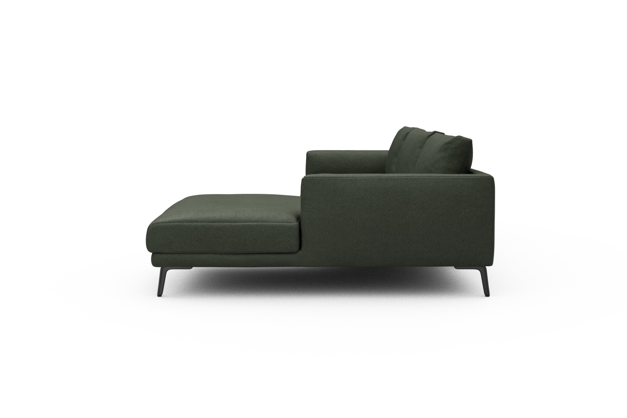 Ecksofa Karl Chaiselongue rechts mit 2,5-Sitzer Denari-Forest-Green