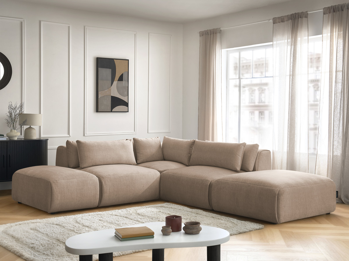 Bobochic Jana Ecksofa Samt Taupe