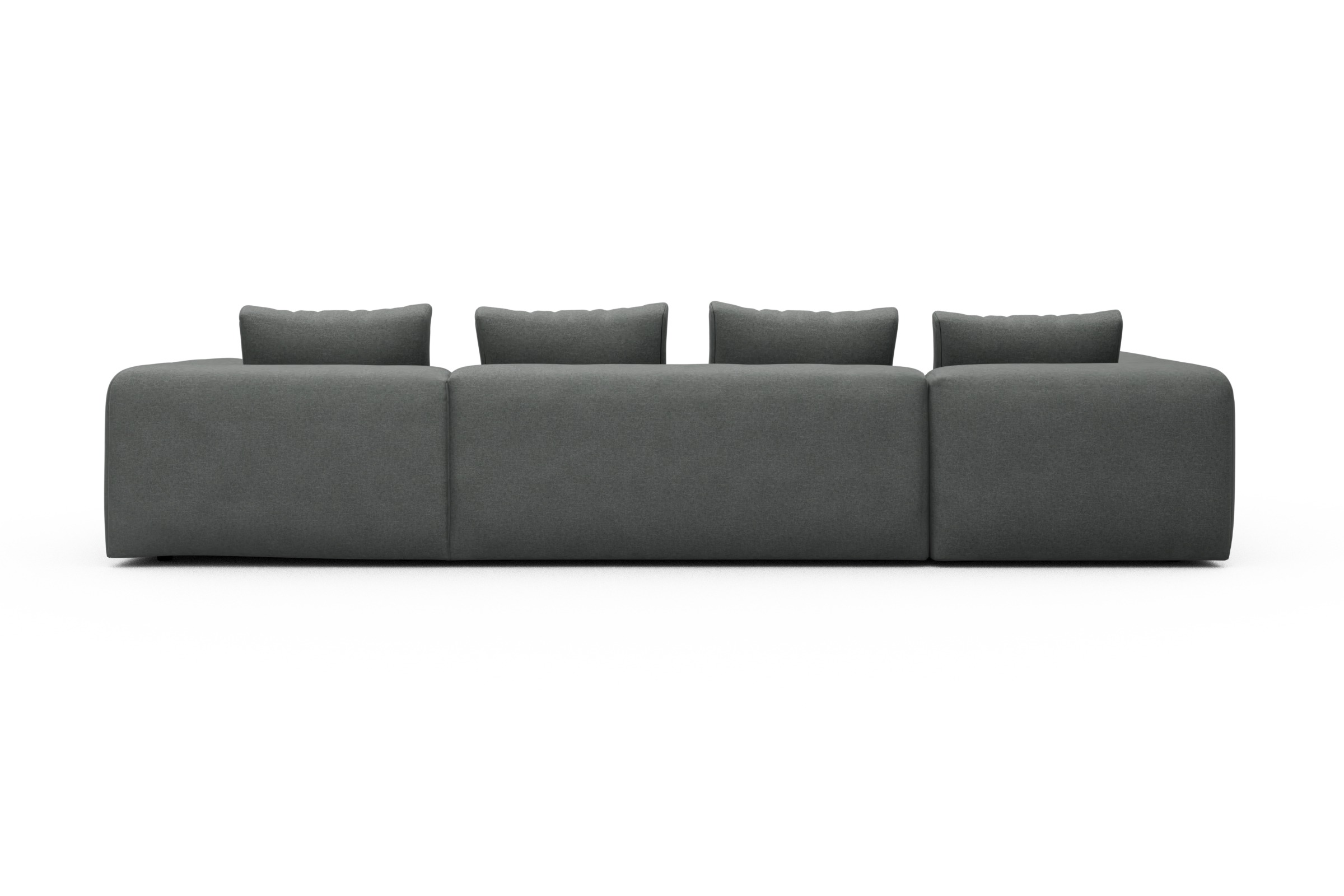 Wohnlandschaft Fred Chaiselongue rechts mit 2-Sitzer und lange Armlehne links Satya-Steel