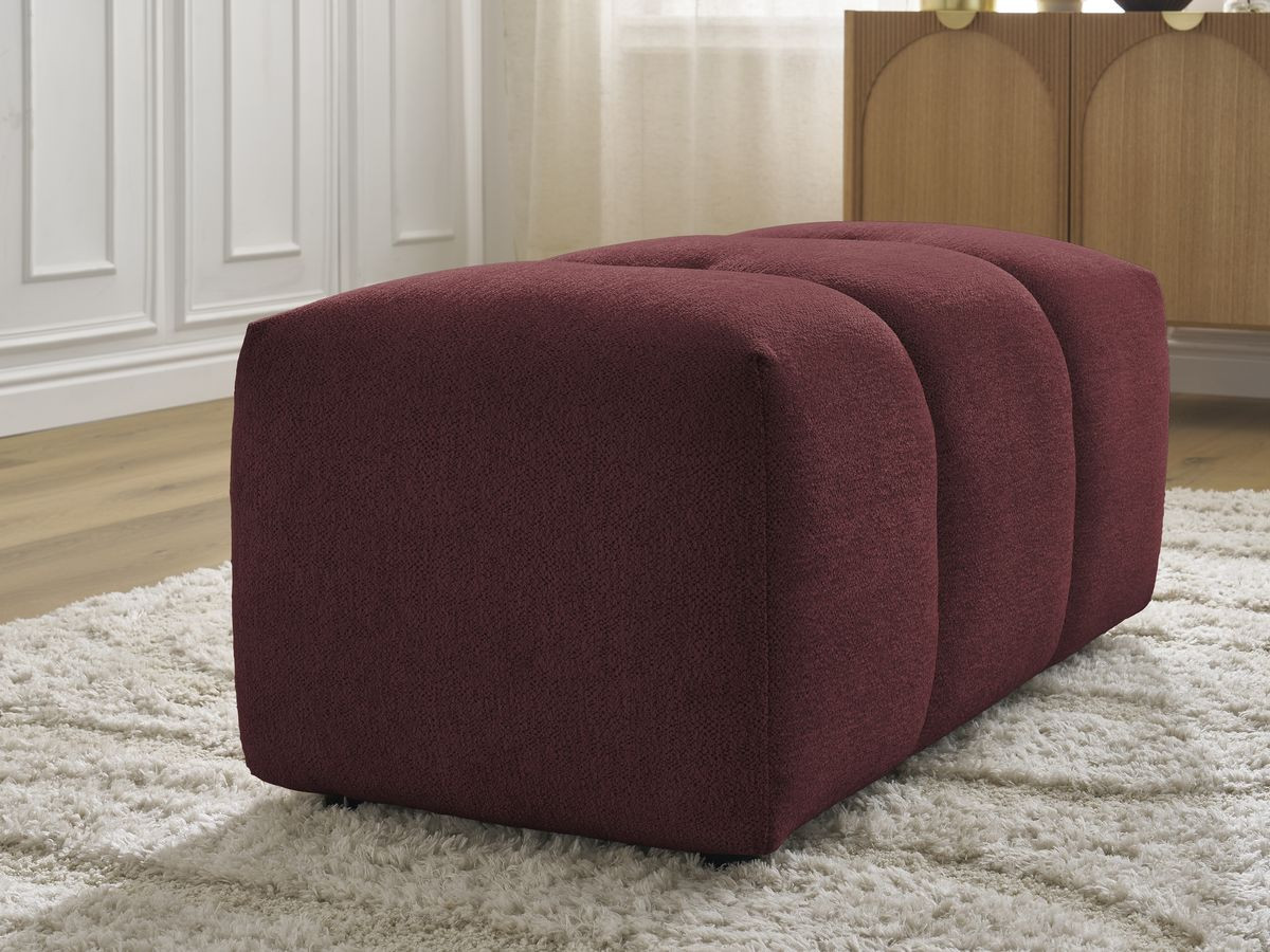 Bobochic Roxelane Pouf Melange-Stoff Rot