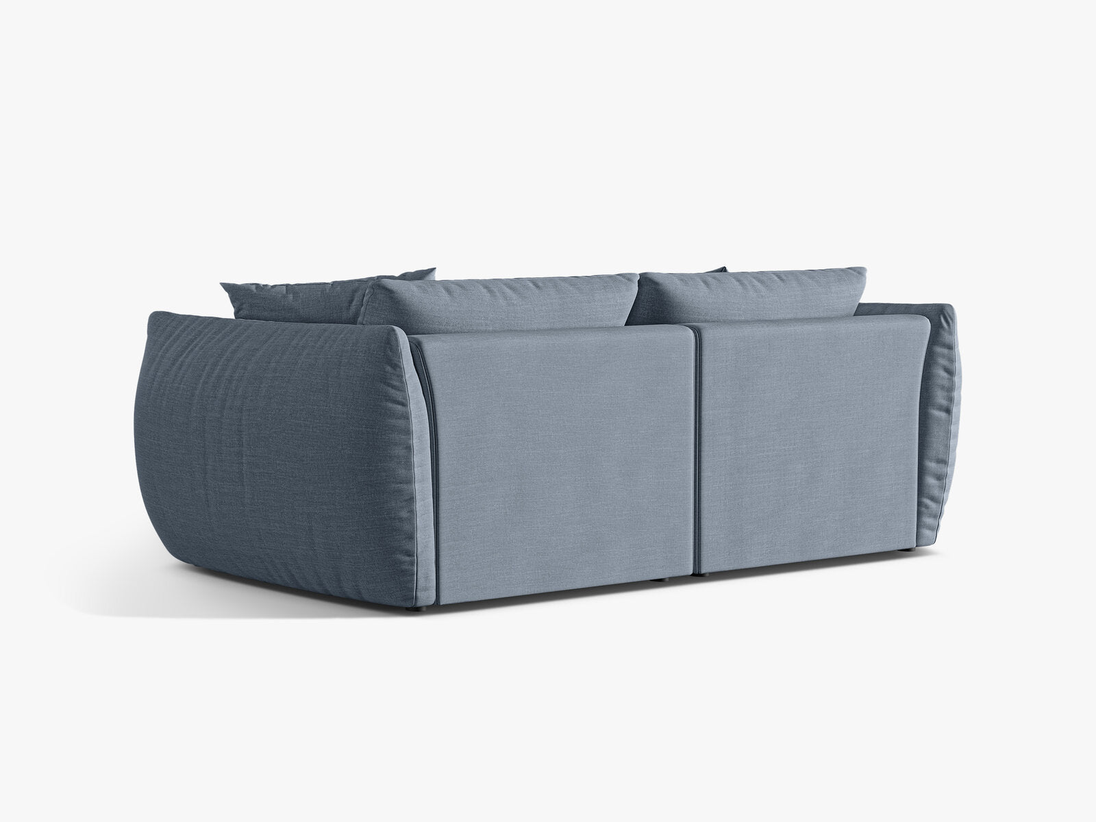 Micadoni Sofa Chris 3-Sitzer Strukturierter Stoff Gedämpftes Blau
