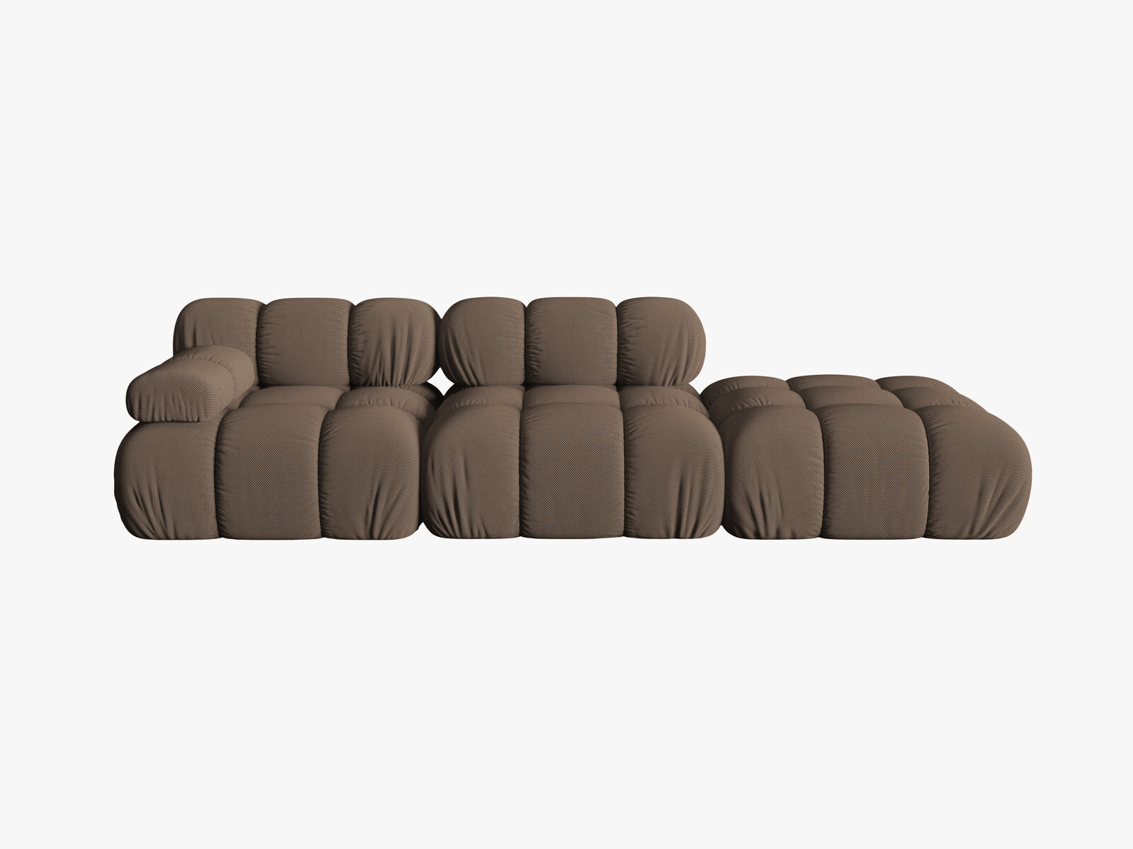 Micadoni Modulares Sofa Bellis 4-Sitzer Rechts 3D-Stoff Sonic Braun