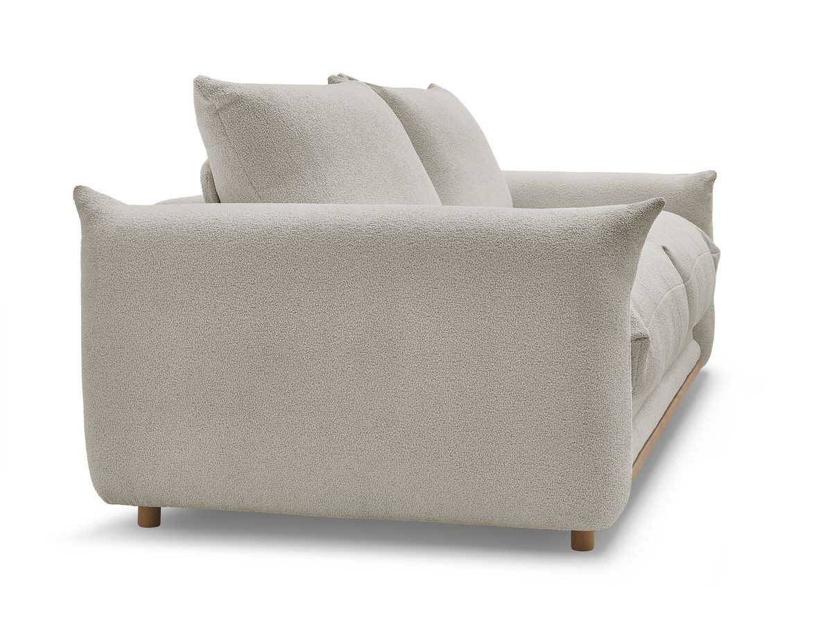 Bobochic Ernest Schlafsofa 3-Sitzer, Liegefläche 190 × 140 / 160 cm Bouclé-Stoff Taupe, Liegefläche 140 × 190 cm