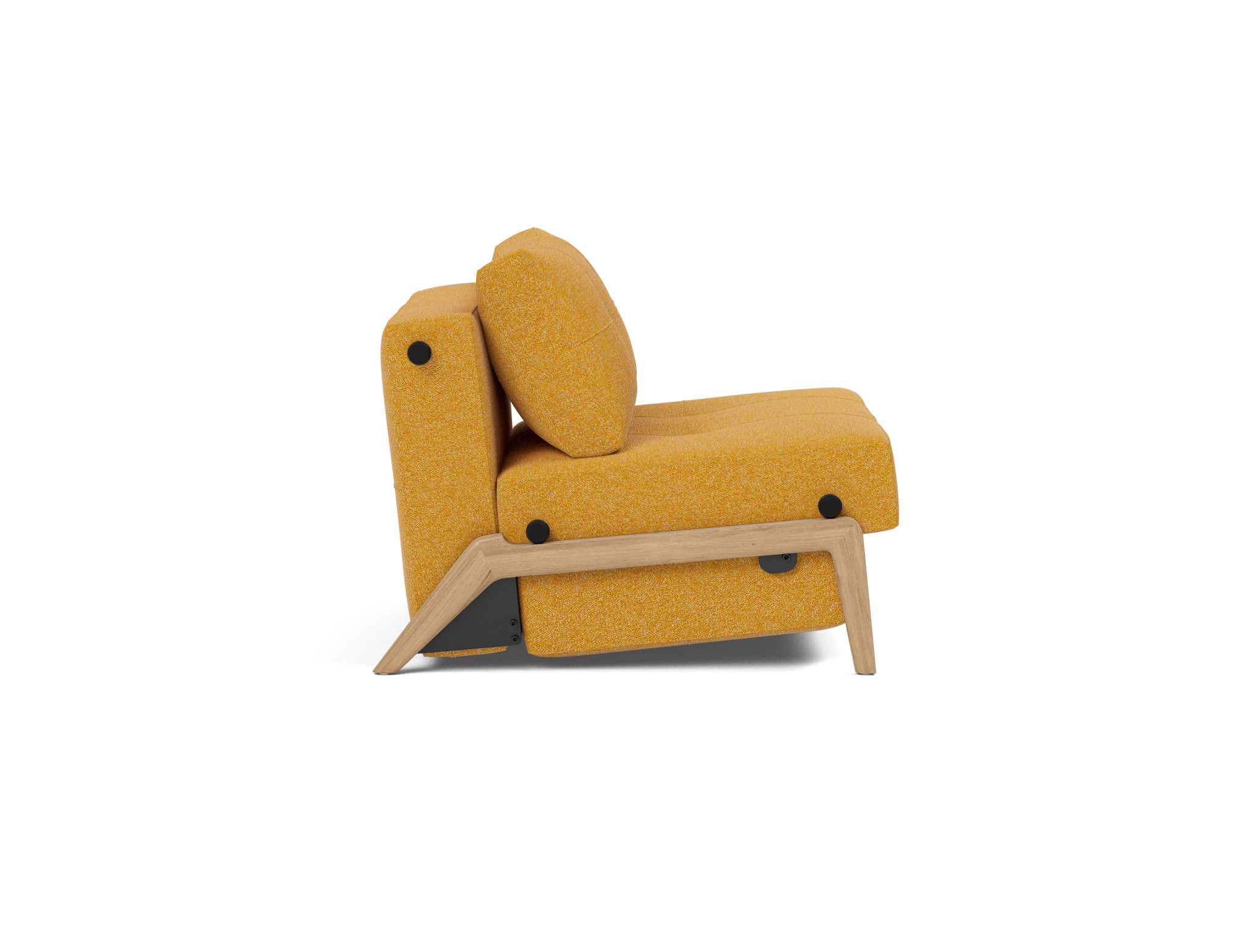 Schlafsessel Cubed 90 Boucle Skandi 536-Ochre Beine Eiche
