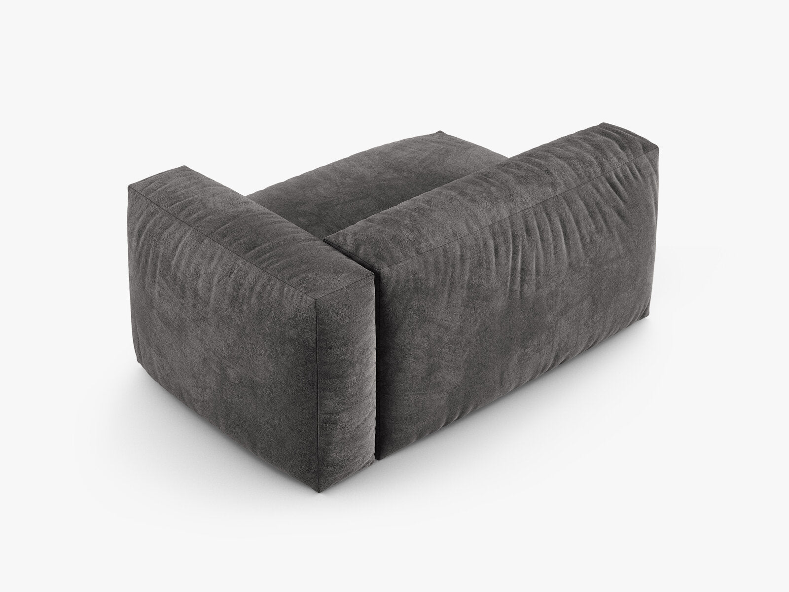 Micadoni Eckmodul mit Armlehne Martina 1-Sitzer Groß 90cm Sitztiefe Rechts Samt Vogue Grau