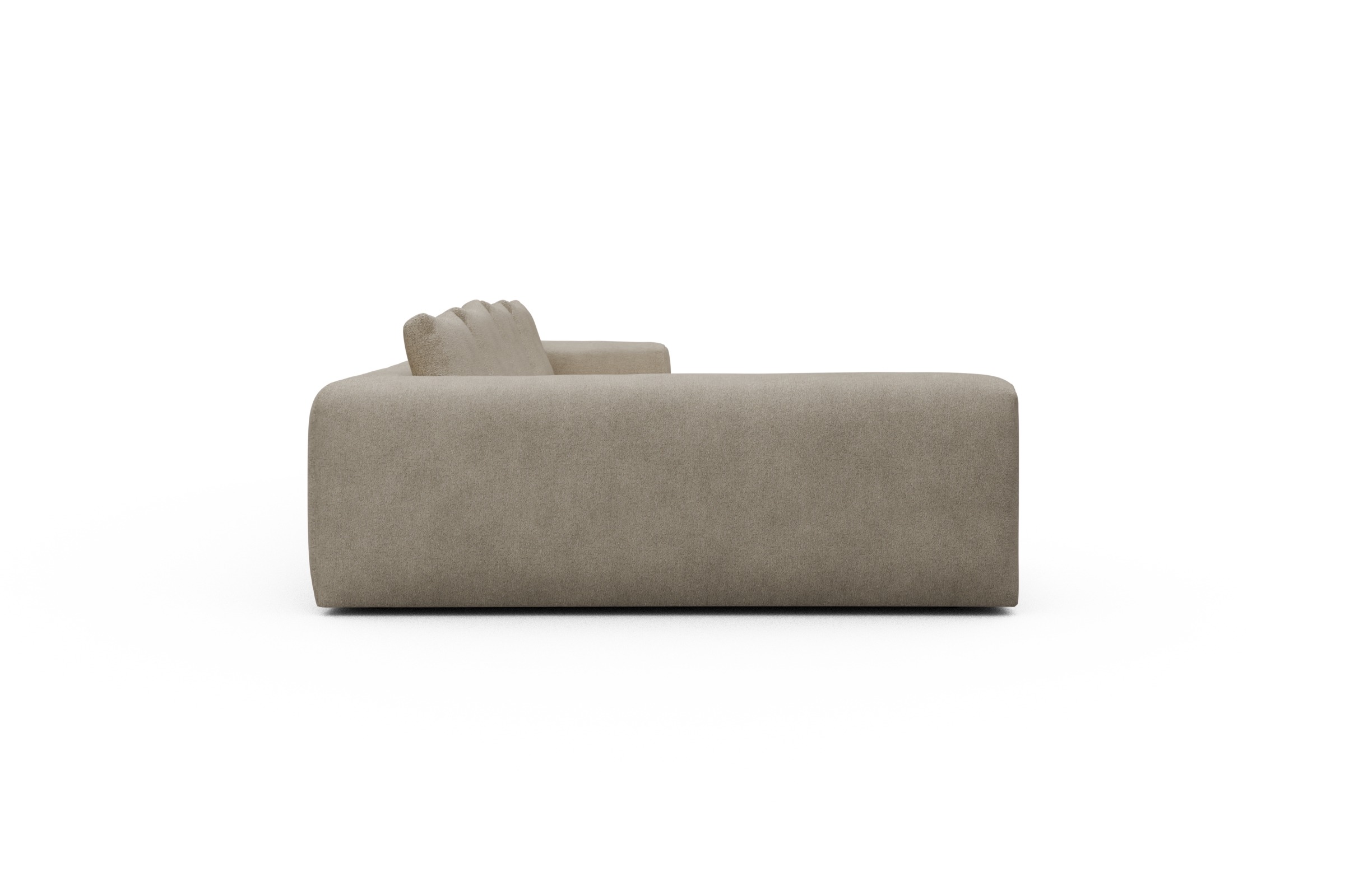 Wohnlandschaft Fred Chaiselongue rechts mit 2-Sitzer und lange Armlehne links Boucle-Belge