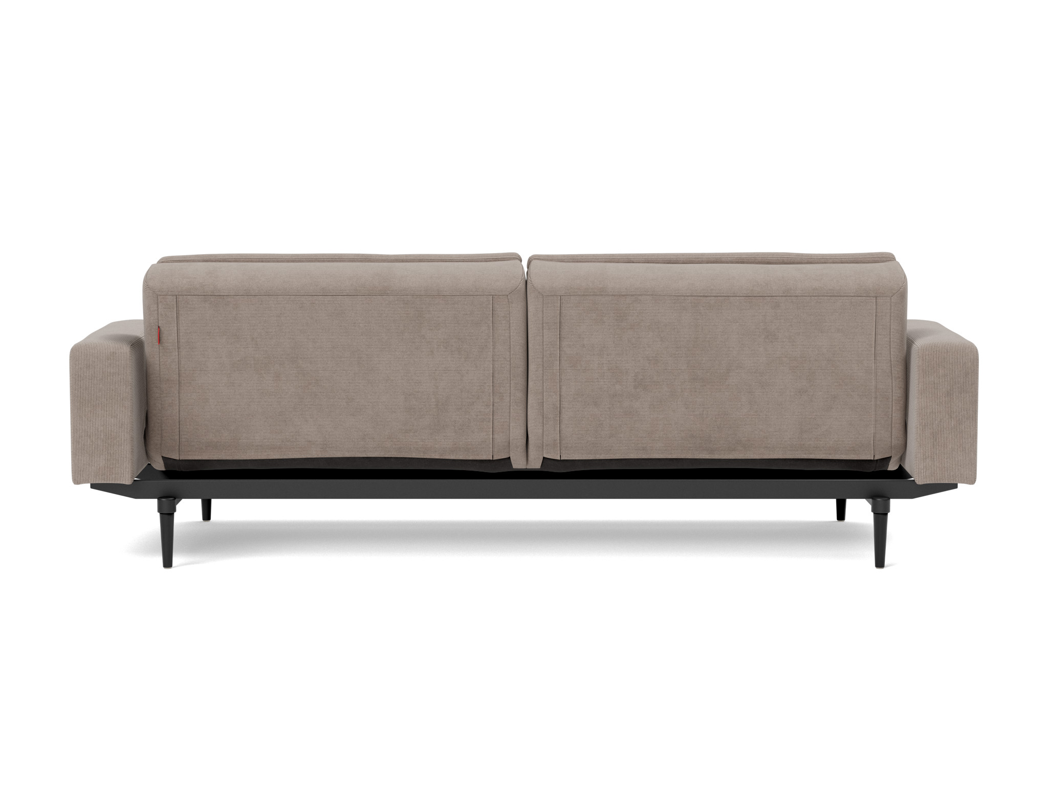 Schlafsofa Dublexo mit Armlehnen Kord Cordufine 318-Beige Beine Styletto Eiche schwarz