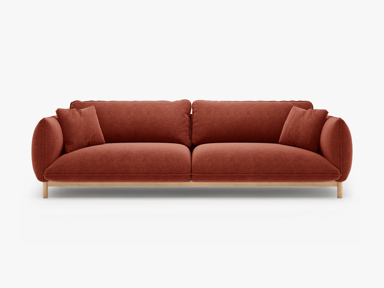 Micadoni Ada Sofa 4-Sitzer Strukturierter Stoff Wind Kastanienbraun