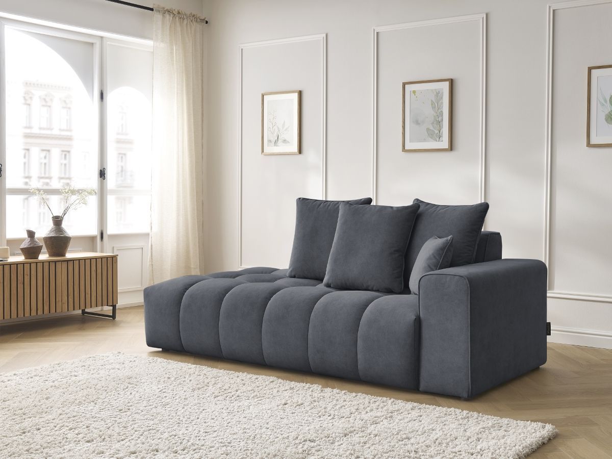 Bobochic Mont-blanc Sofa 4-Sitzer Samt Dunkelgrau Armlehne rechts