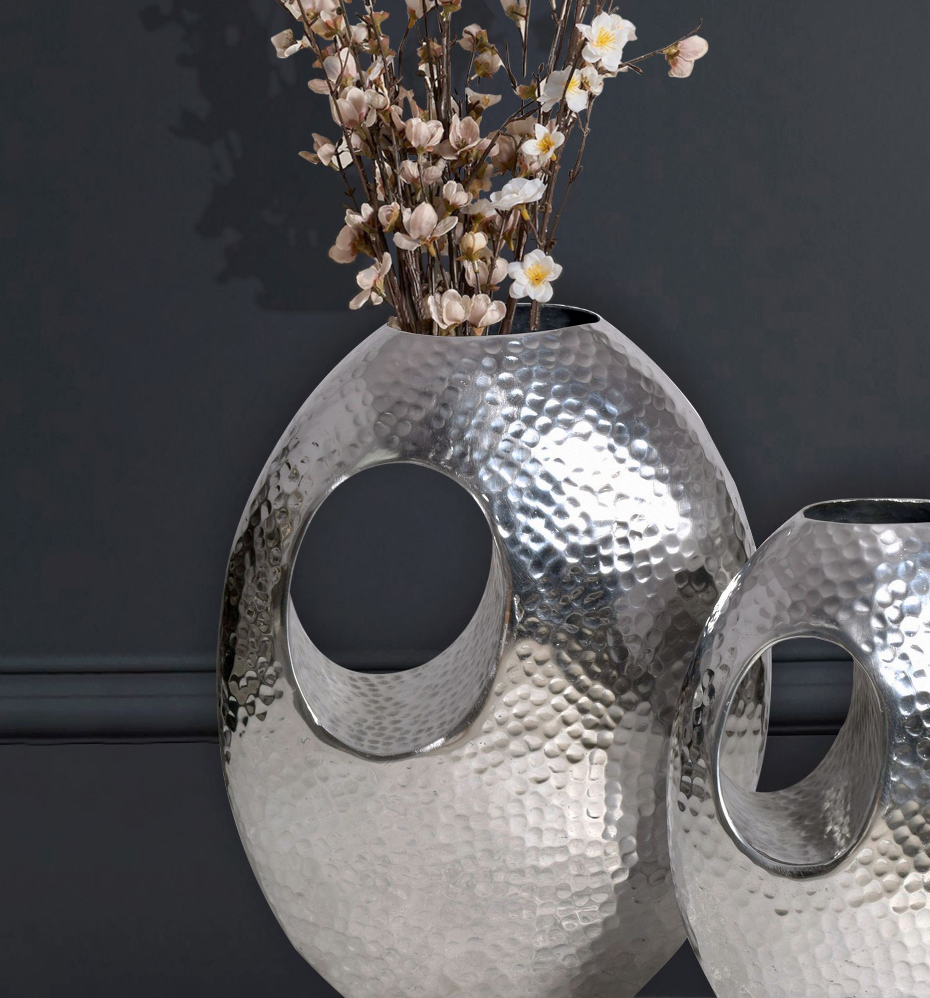 Tischvase Vikeland Aluminium Silber 29 × 17 × 39 cm