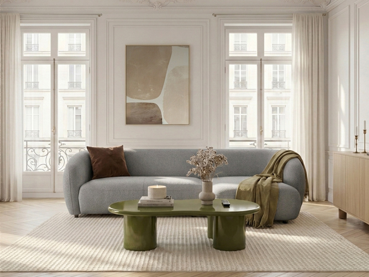 Bobochic Halo Ecksofa mit Schlaffunktion Stoff Grau Ecke rechts