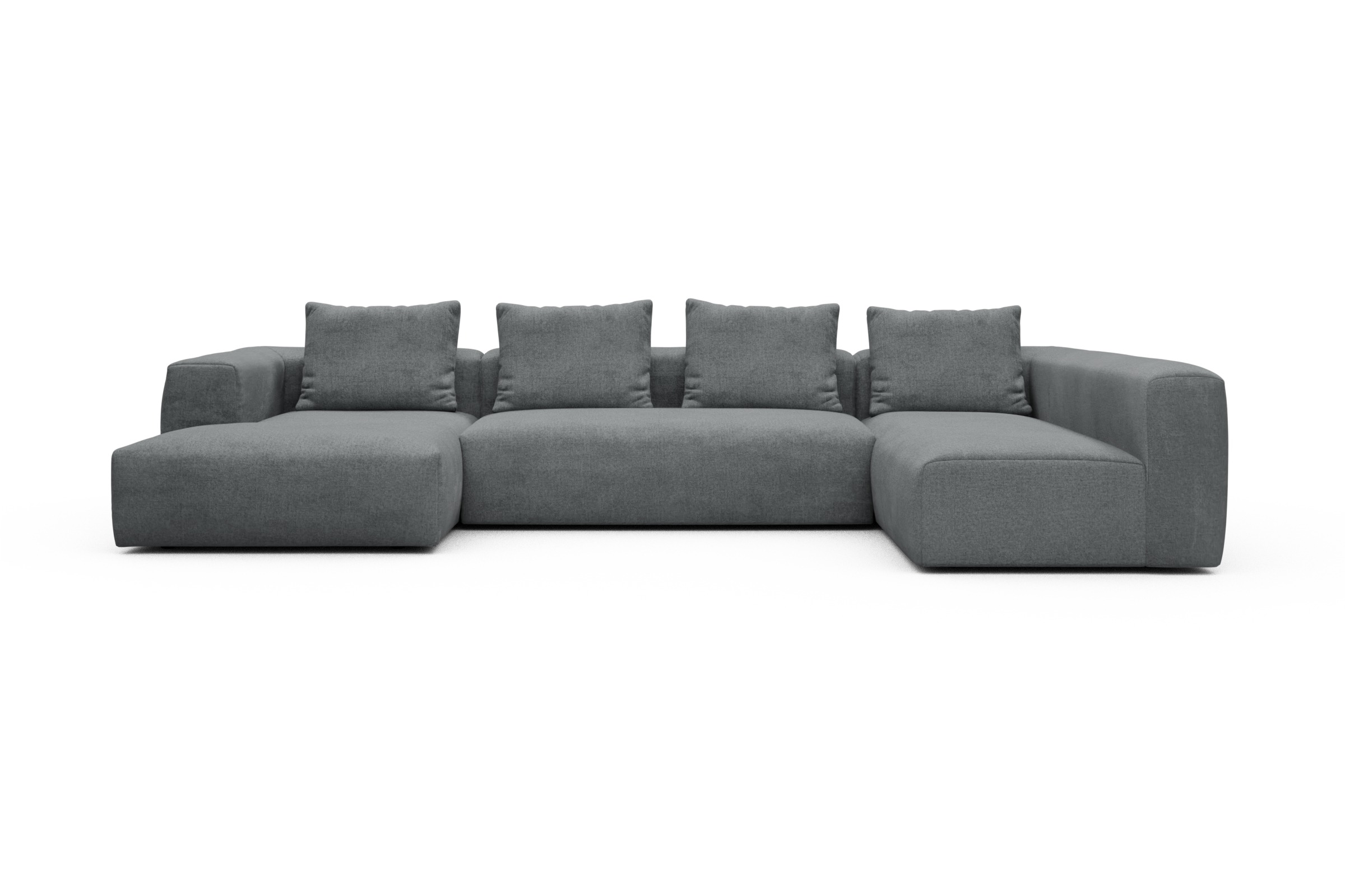 Skandi Home Wohnlandschaft Fred Chaiselongue links mit 2-Sitzer und lange Armlehne rechts Casone-Gravel-Grey moebelfaktor