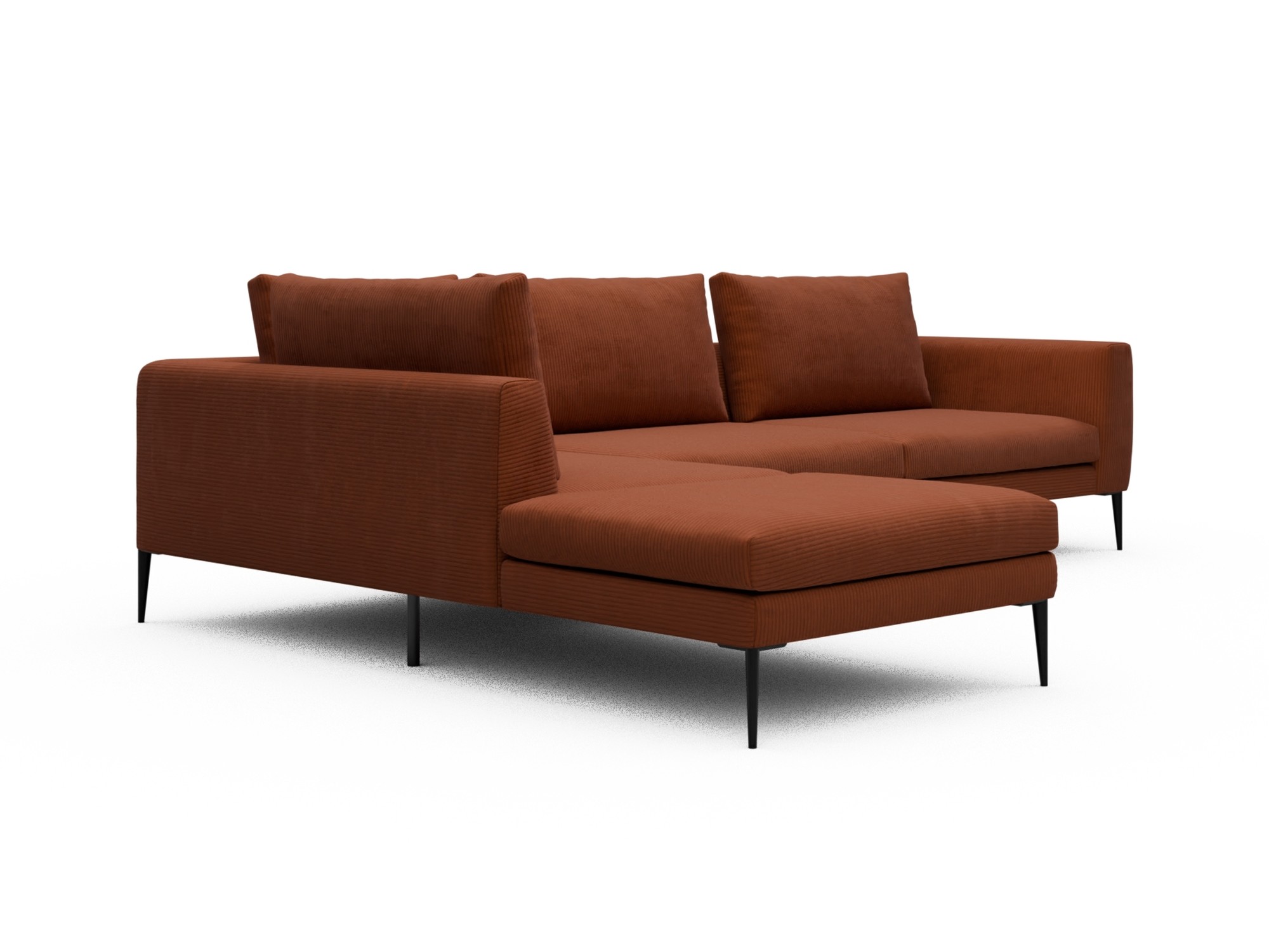 Skandi Home Ecksofa Paul Relax-Ecke links mit 3-Sitzer Corduroy-Burnt-Orange moebelfaktor
