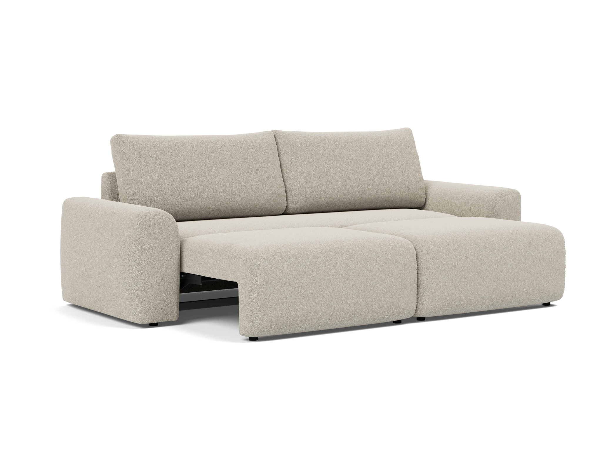 Schlafsofa Norum mit Chunky-Armlehnen Boucle Skandi 539-Beige
