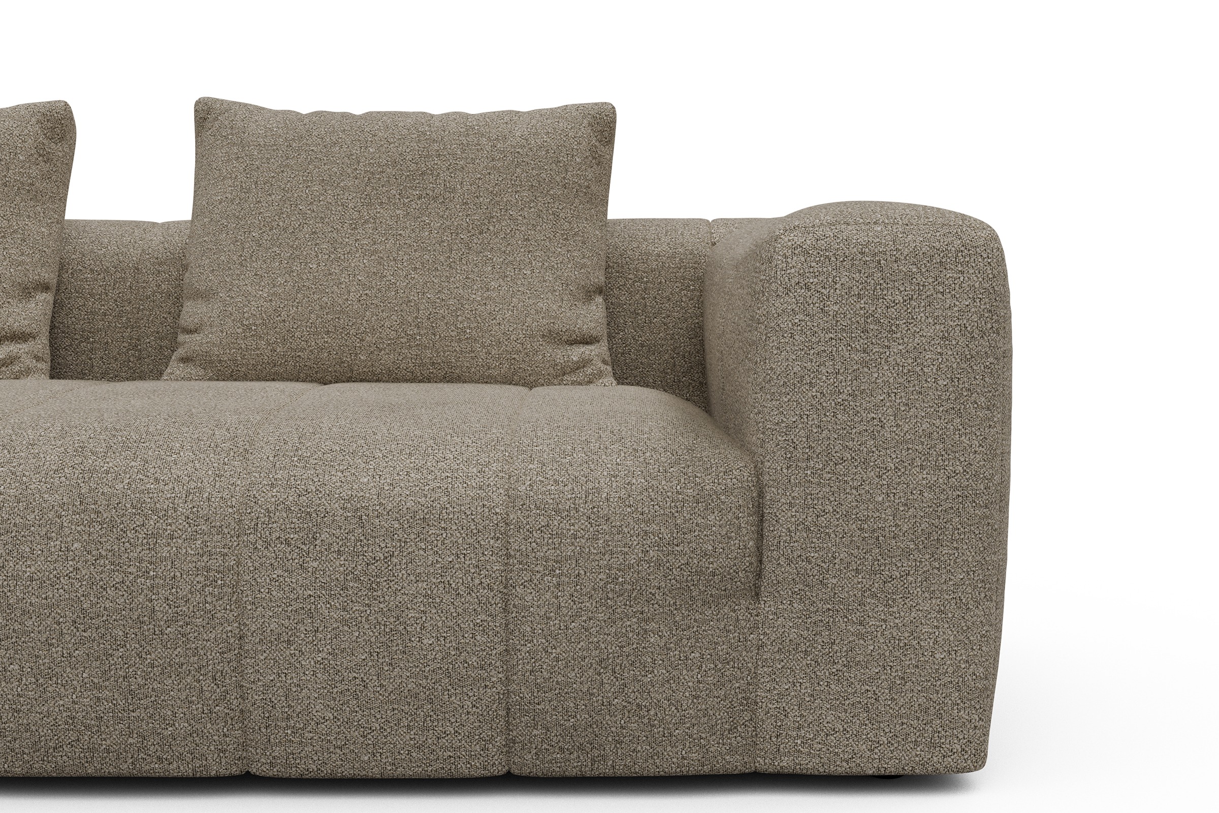 Ecksofa Hugo 2x 2,5-Sitzer Armlehne rechts Boucle-Belge