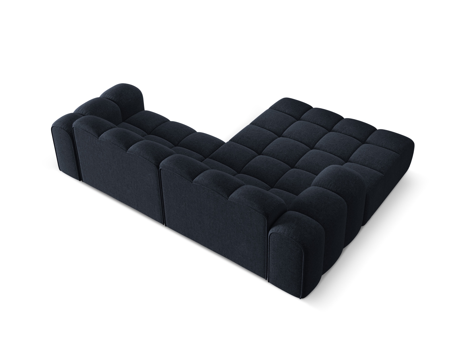 Cosmopolitan Design Ecksofa Treno 3-Sitzer Chenille Eden Marineblau Links