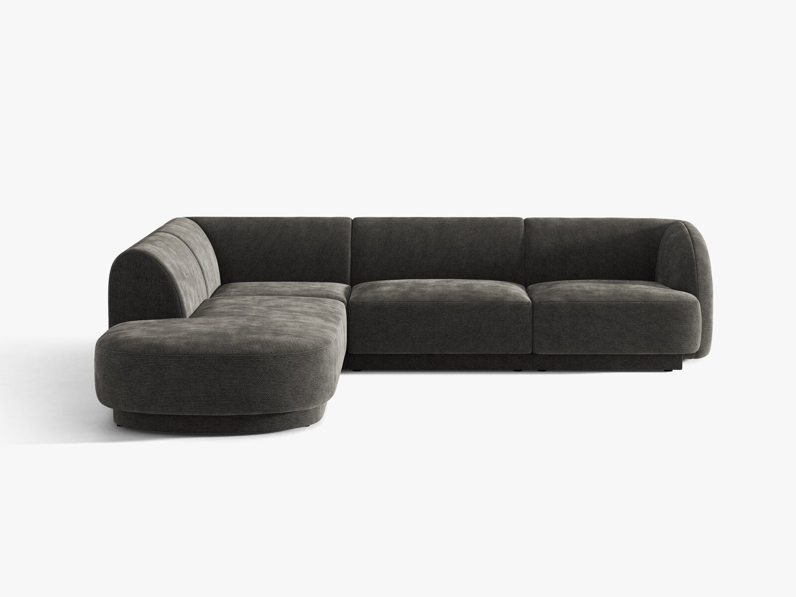 Micadoni Ecksofa Miley 6-Sitzer Chenille Eden Dunkelgrau Links