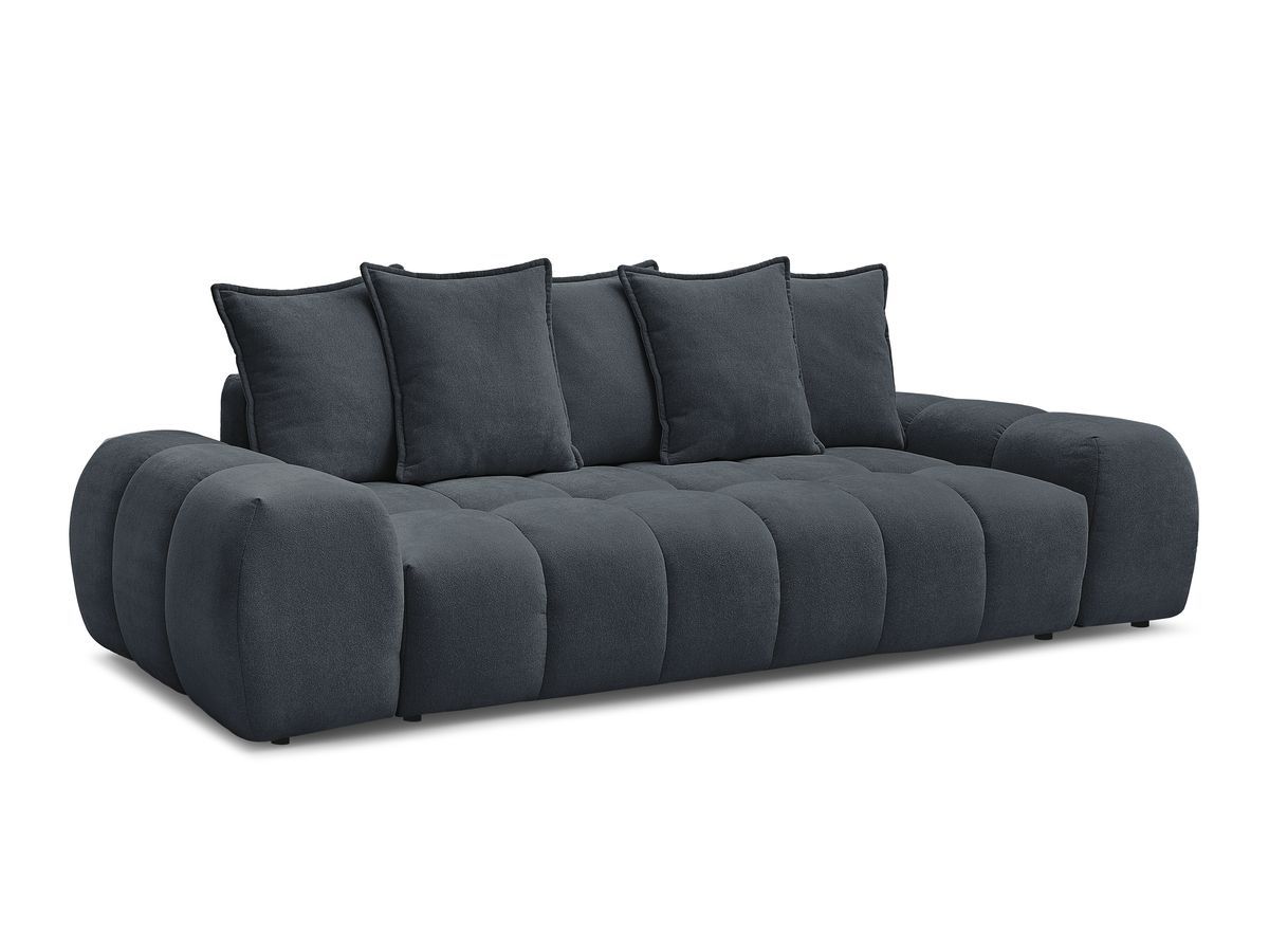 Bobochic Everest Sofa 3-Sitzer, 5 Kissen Strukturstoff Dunkelblau