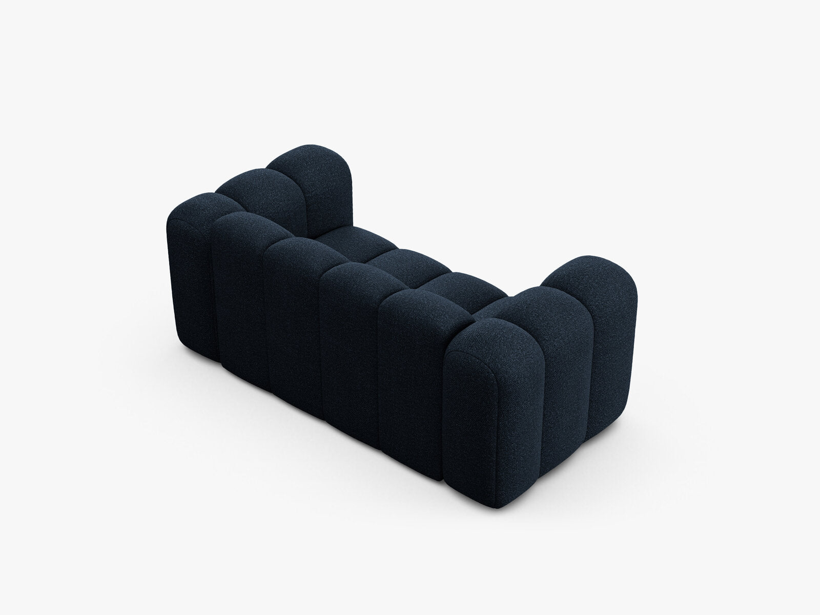 Micadoni Sofa Lupine 2-Sitzer kleine Version Boucle Baloo Dunkelblau