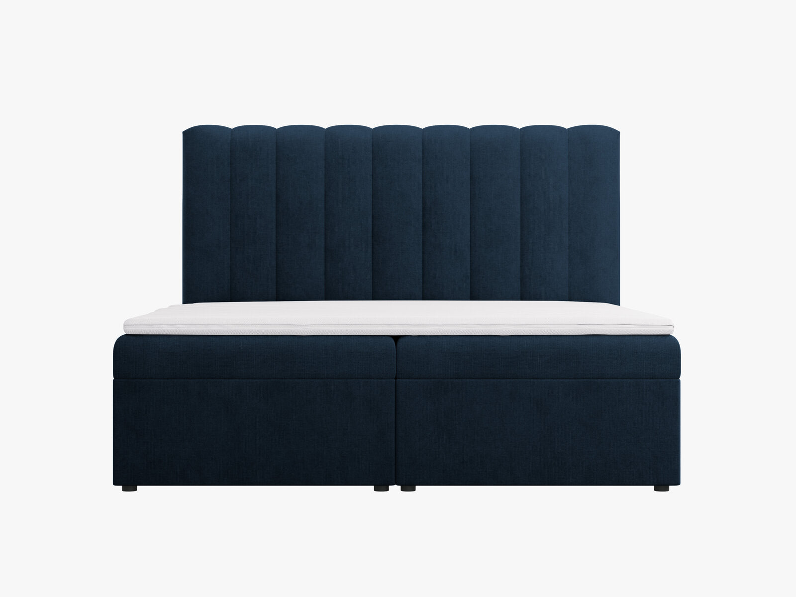 Micadoni Boxspringbett Kelp Strukturierter Stoff Königsblau 180x200