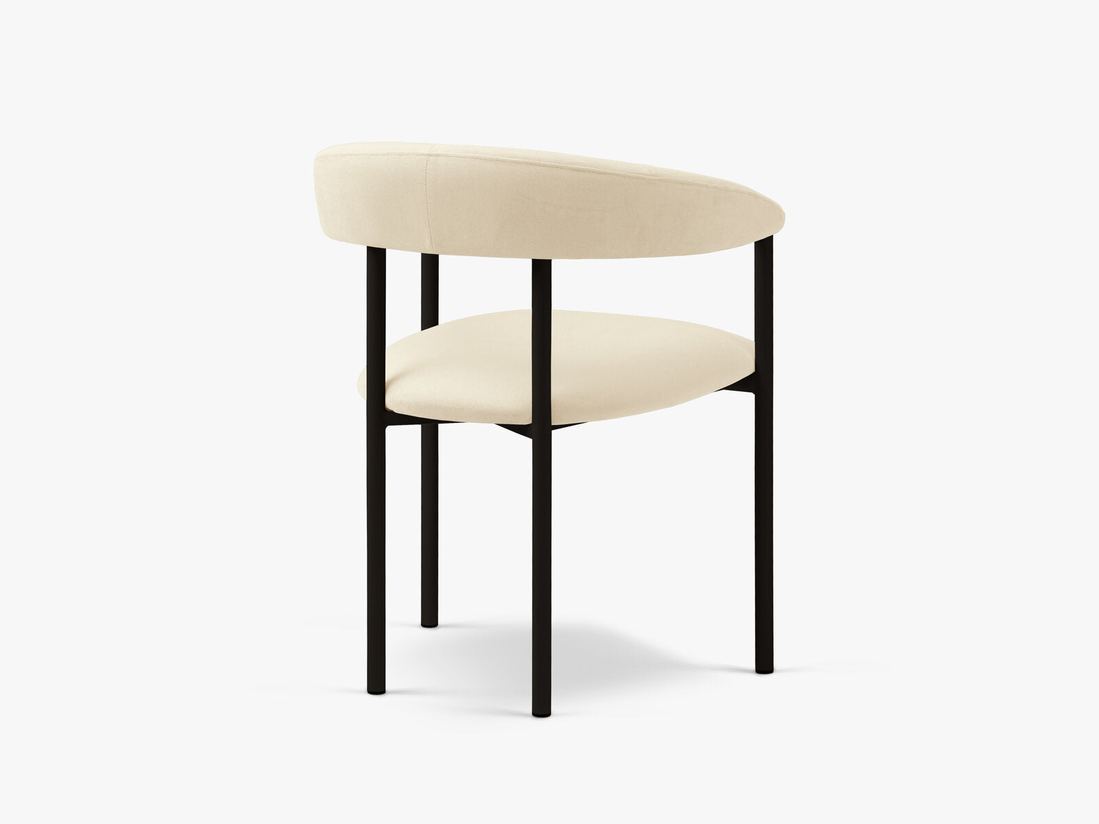 Micadoni Stuhl Lea Samt Magic Velvet Elfenbein Black