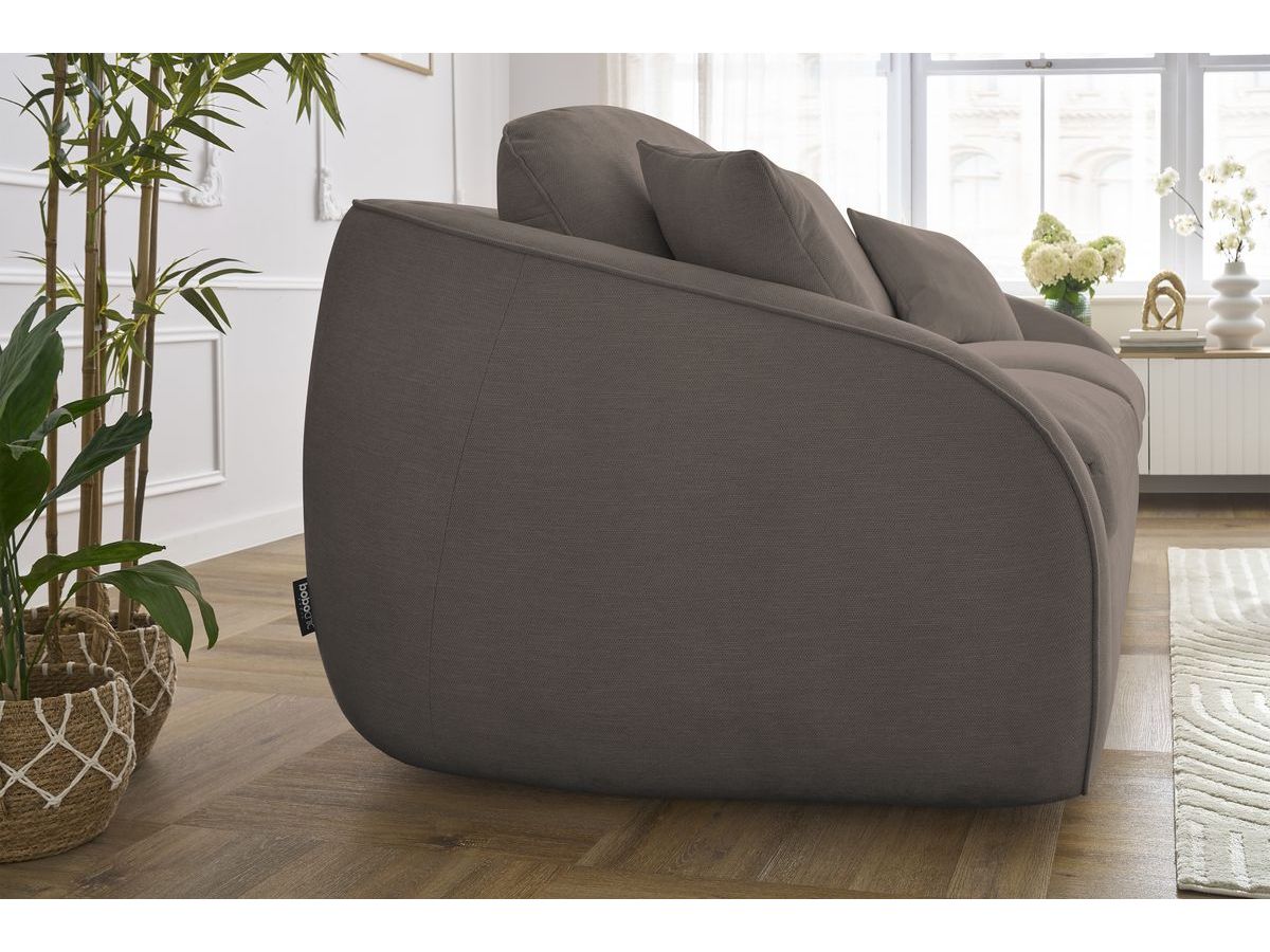 Bobochic Cezanne Schlafsofa 3-Sitzer Stoff Taupe, Liegefläche 160 × 194 cm