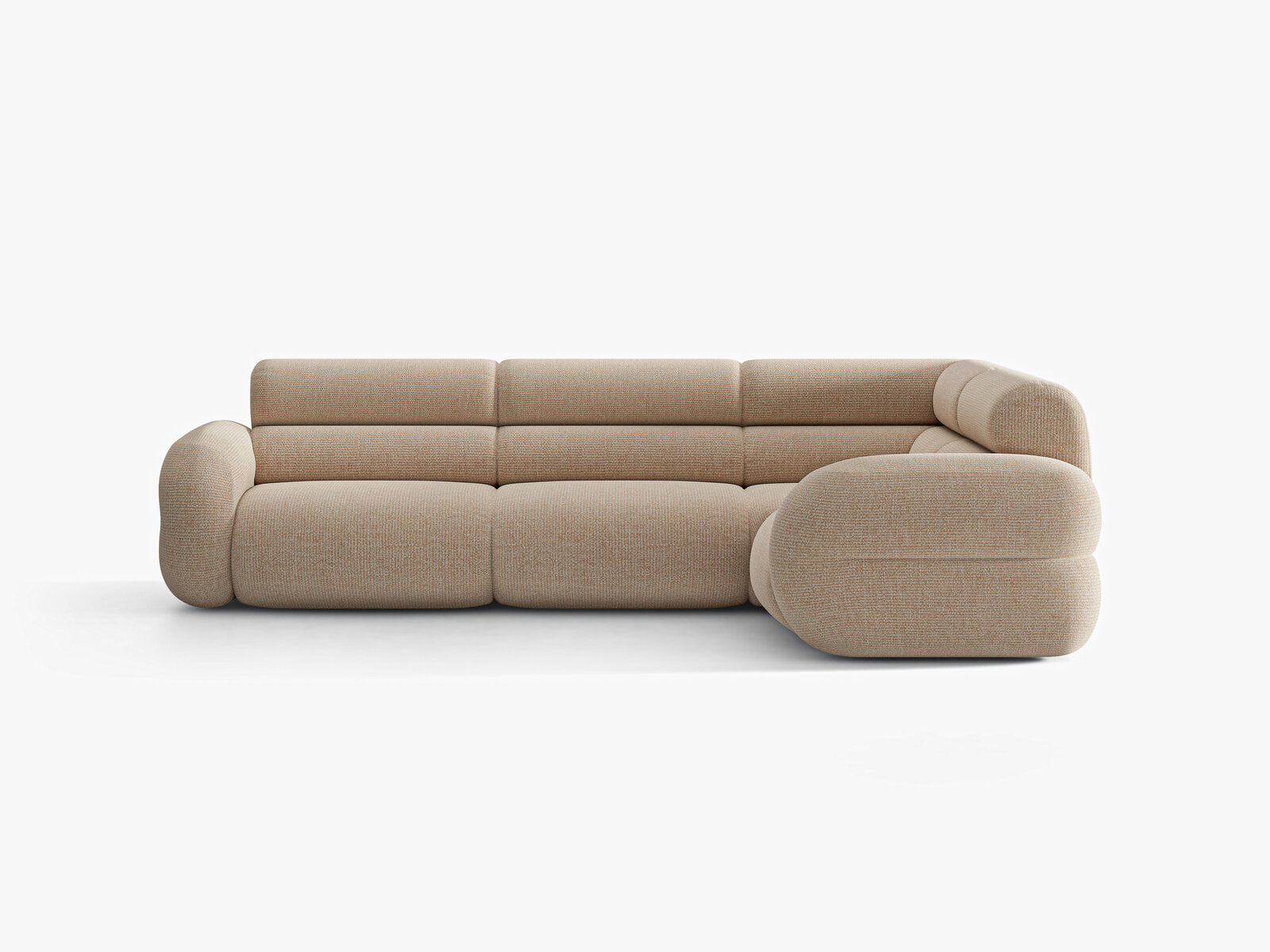 Micadoni Neo Ecksofa 5-Sitzer Links Chenille SILENCIO Sand