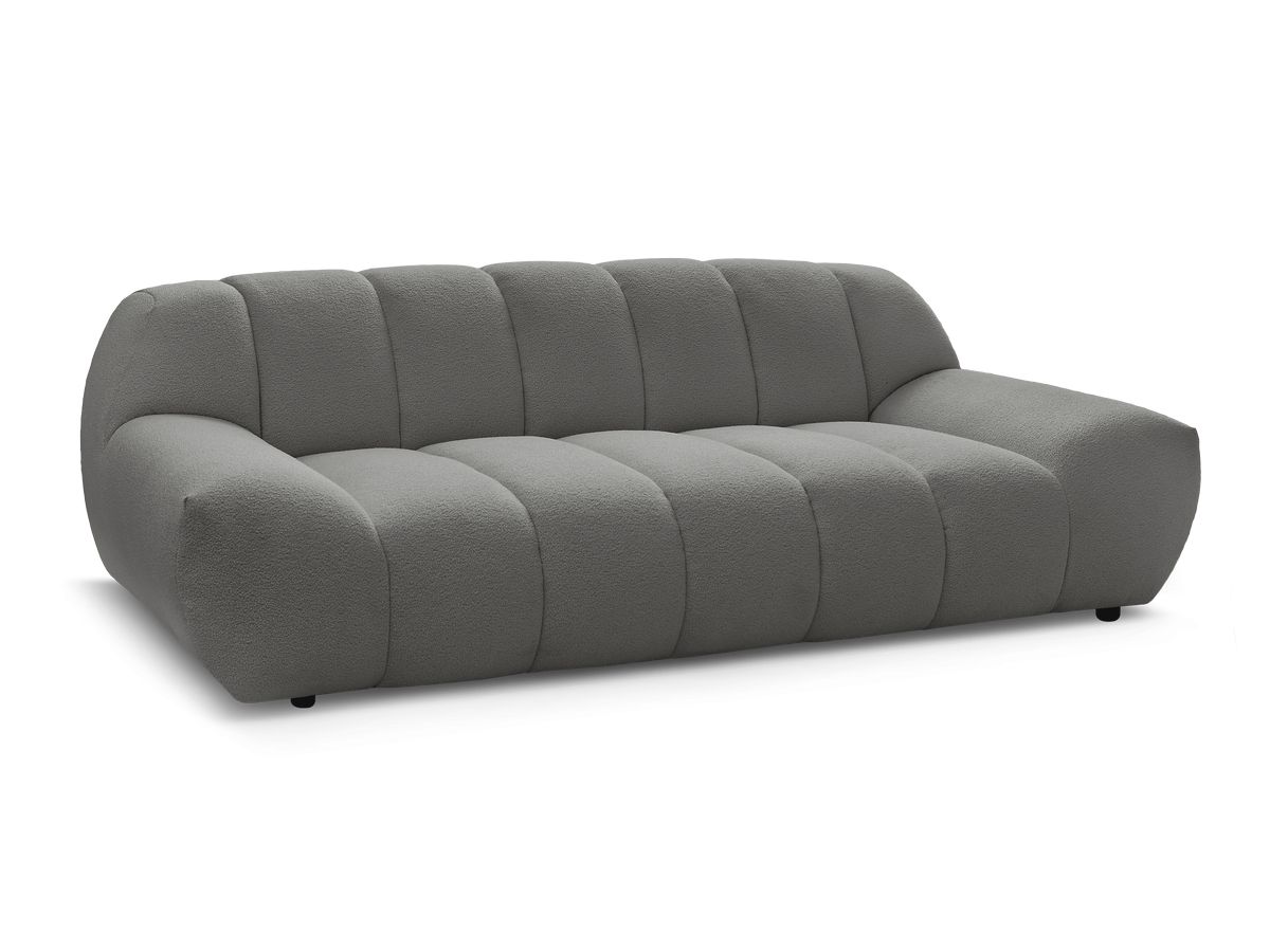 Bobochic Hayden Sofa 2-Sitzer Bouclé-Stoff Dunkelgrau