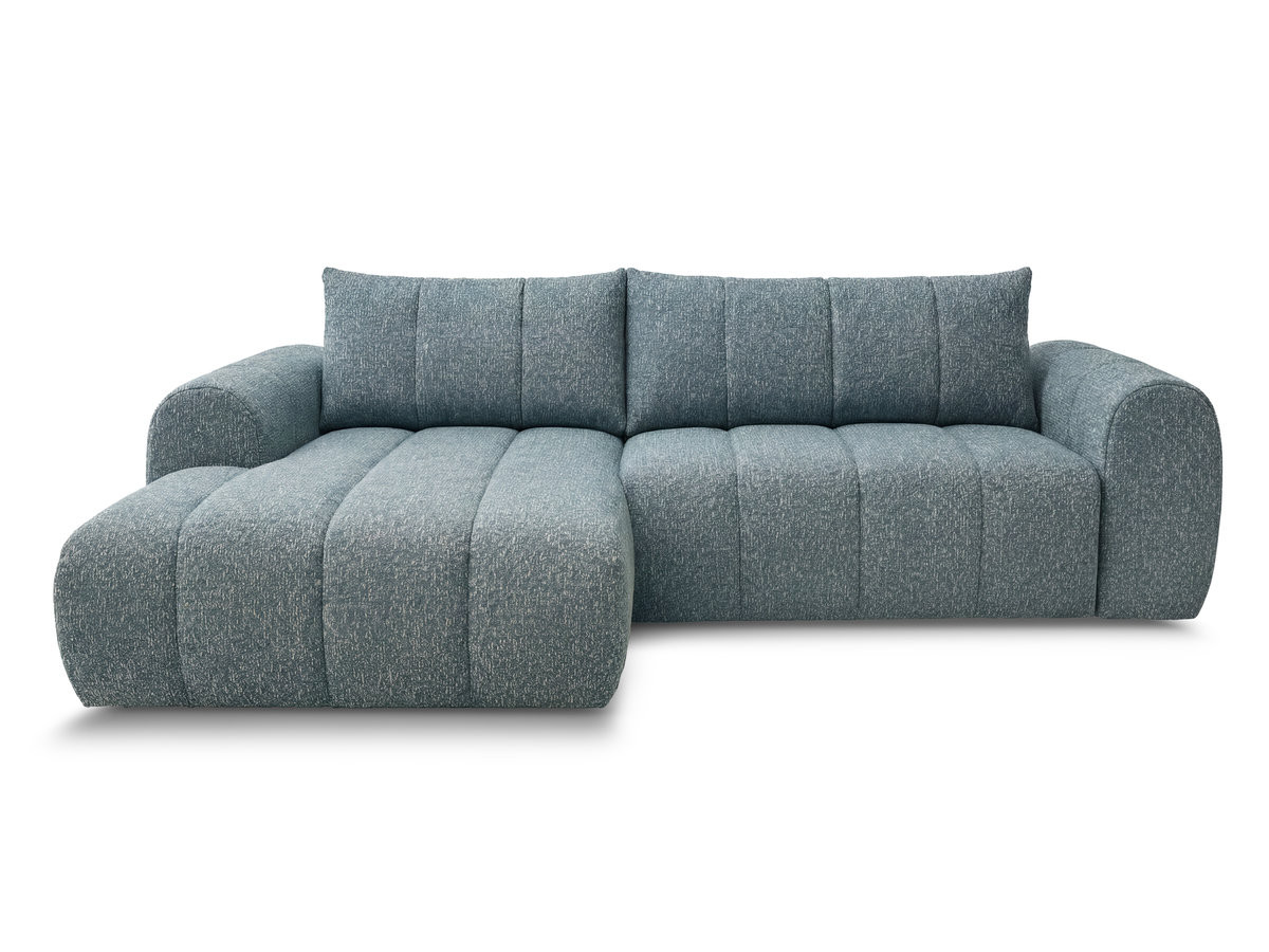 Bobochic Nesty Ecksofa 272 cm Melange-Stoff Blau Ecke links