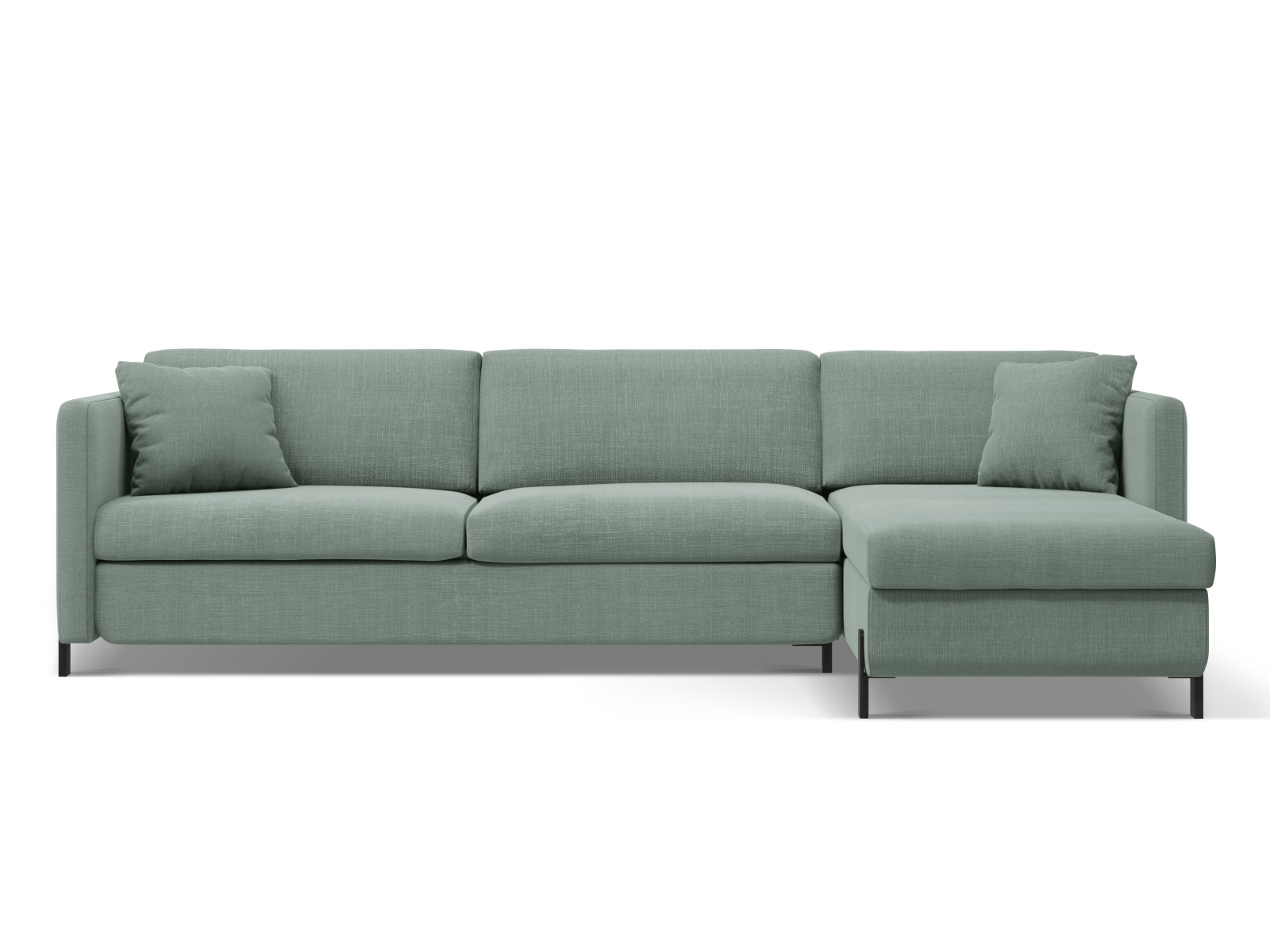 Micadoni Schlaf-Ecksofa Gloria 5-Sitzer Rechts Strukturierter Stoff Minze 205x160