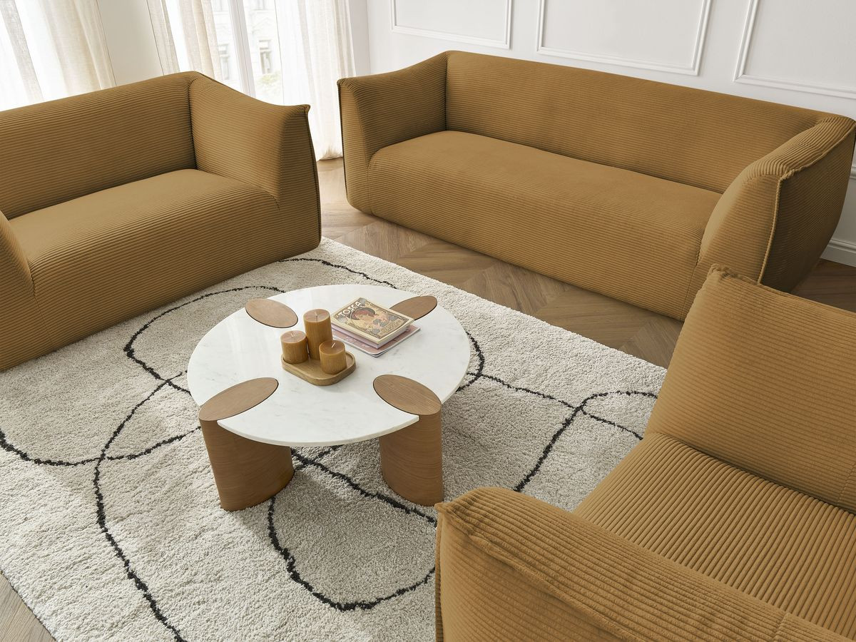 Bobochic Giorgia Sofa 5-Sitzer 534 × 100 cm Cordsamt Gelb