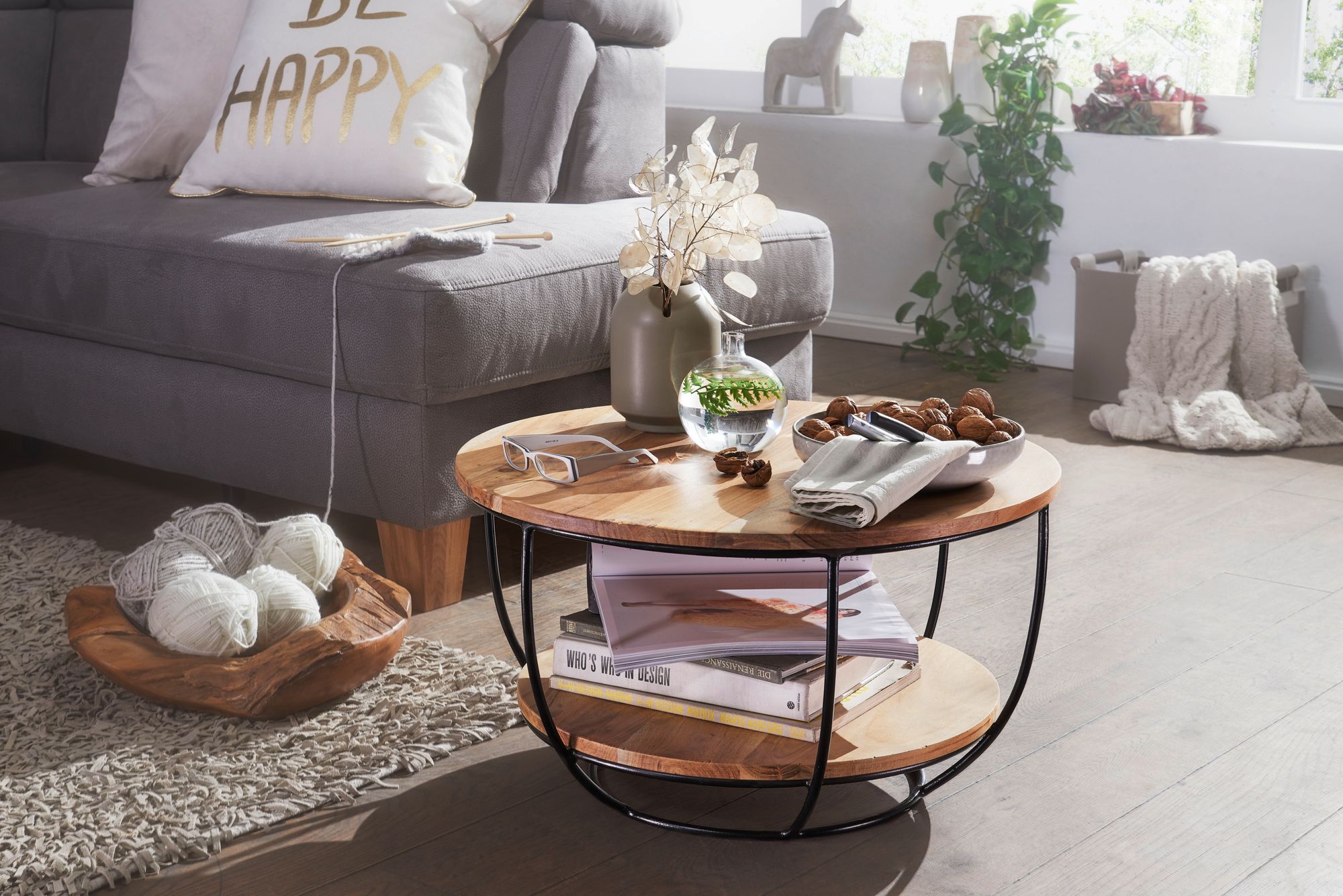Couchtisch Mesinge Akazie Massivholz Ø 60 cm