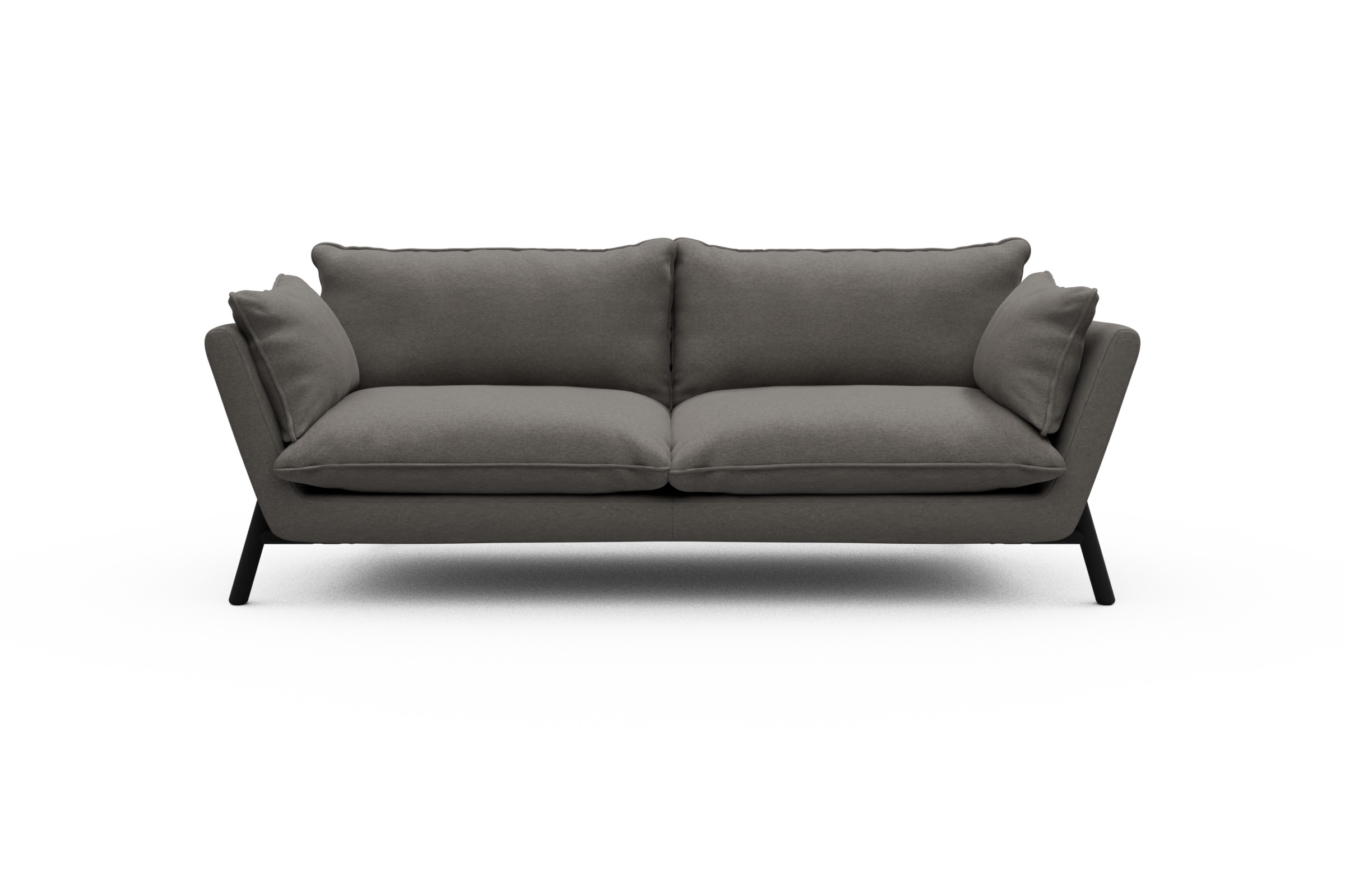 Skandi Home Sofa Emil PREMIUM 3-Sitzer Beinfarbe Eiche Schwarz Satya-Taupe moebelfaktor