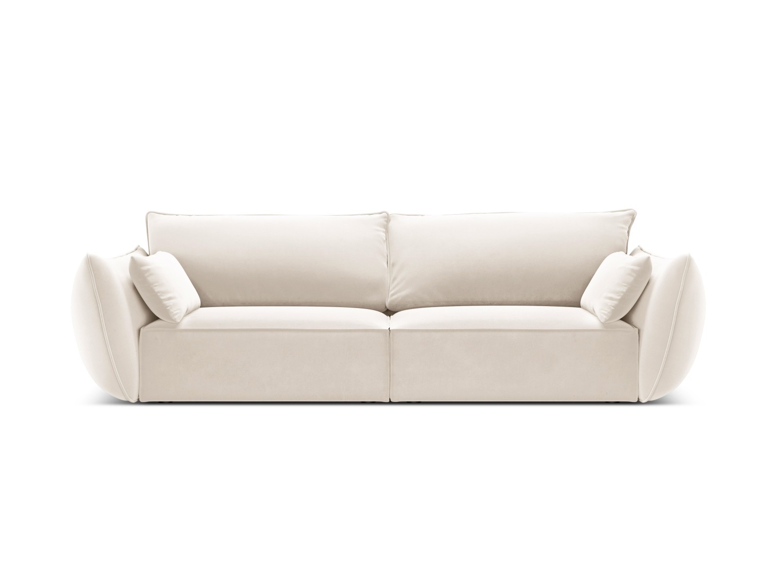 3-Sitzer Sofa Kaelle | Bezug Light Beige | Beinfarbe Black Plastic