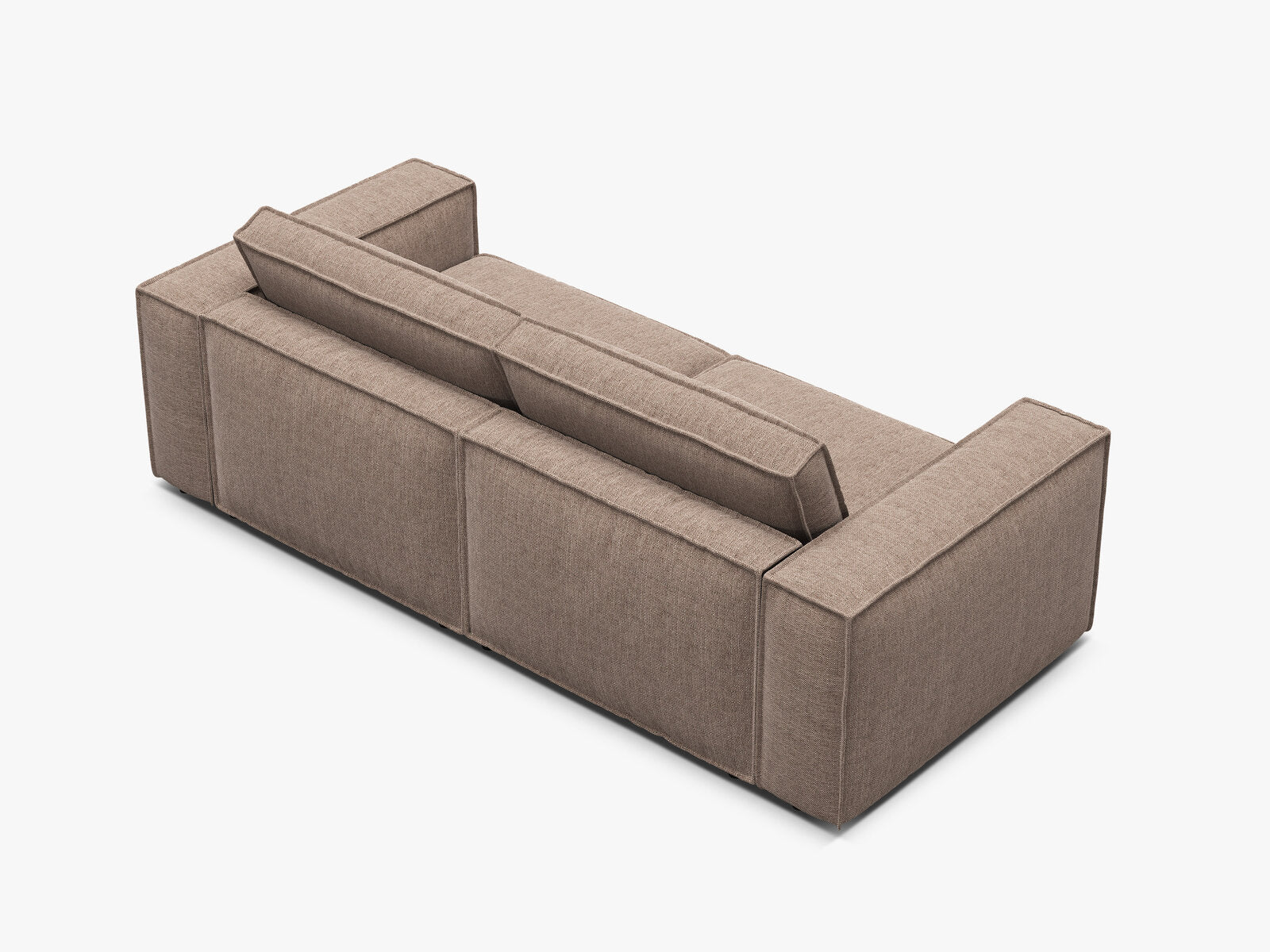 Micadoni modulares Sofa Pola 3-Sitzer Strukturierter Stoff Babel Hellbraun